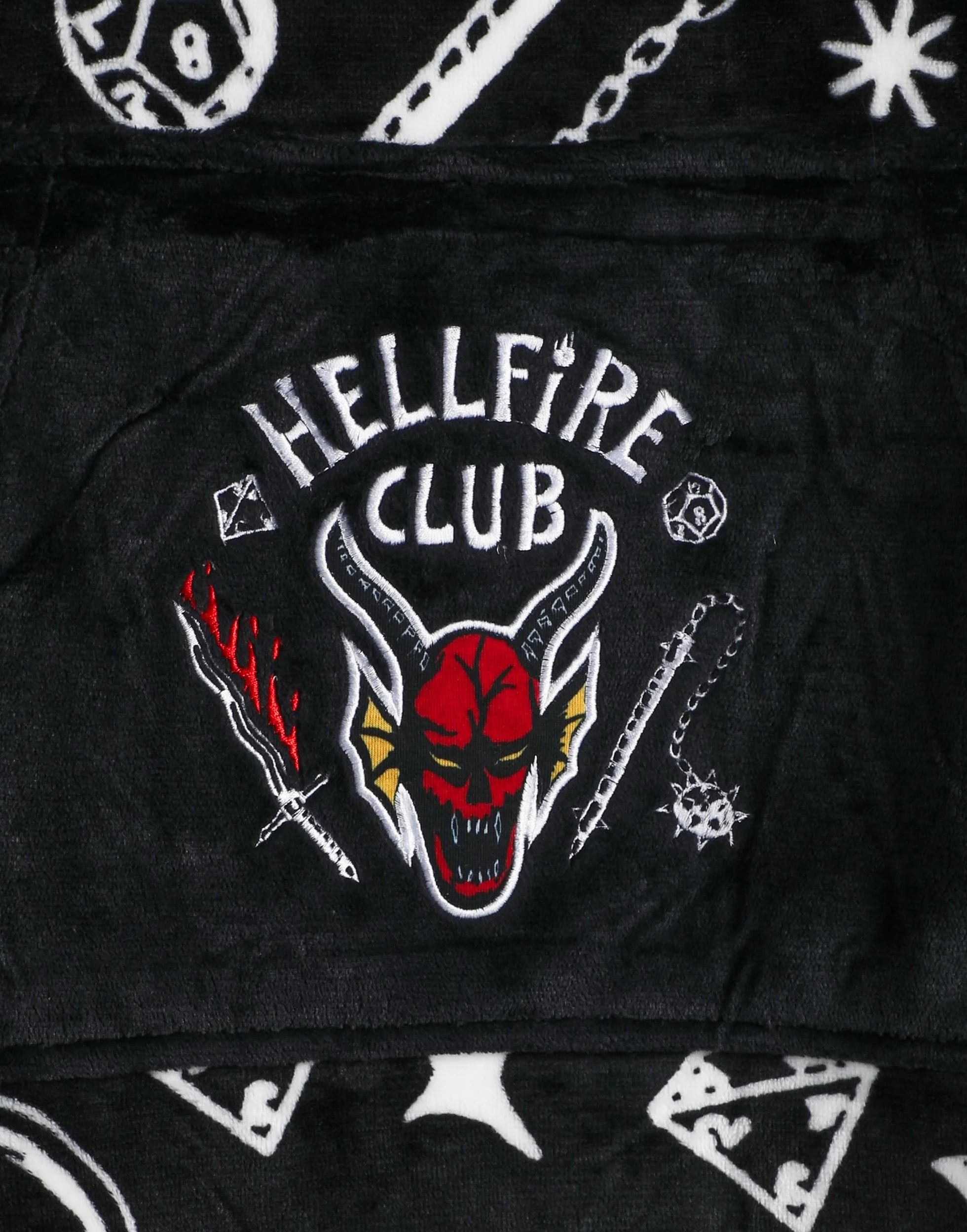 Stranger Things Sudadera con Capucha Hellfire Club Manta portátil para Adultos Negro Talla Grande
