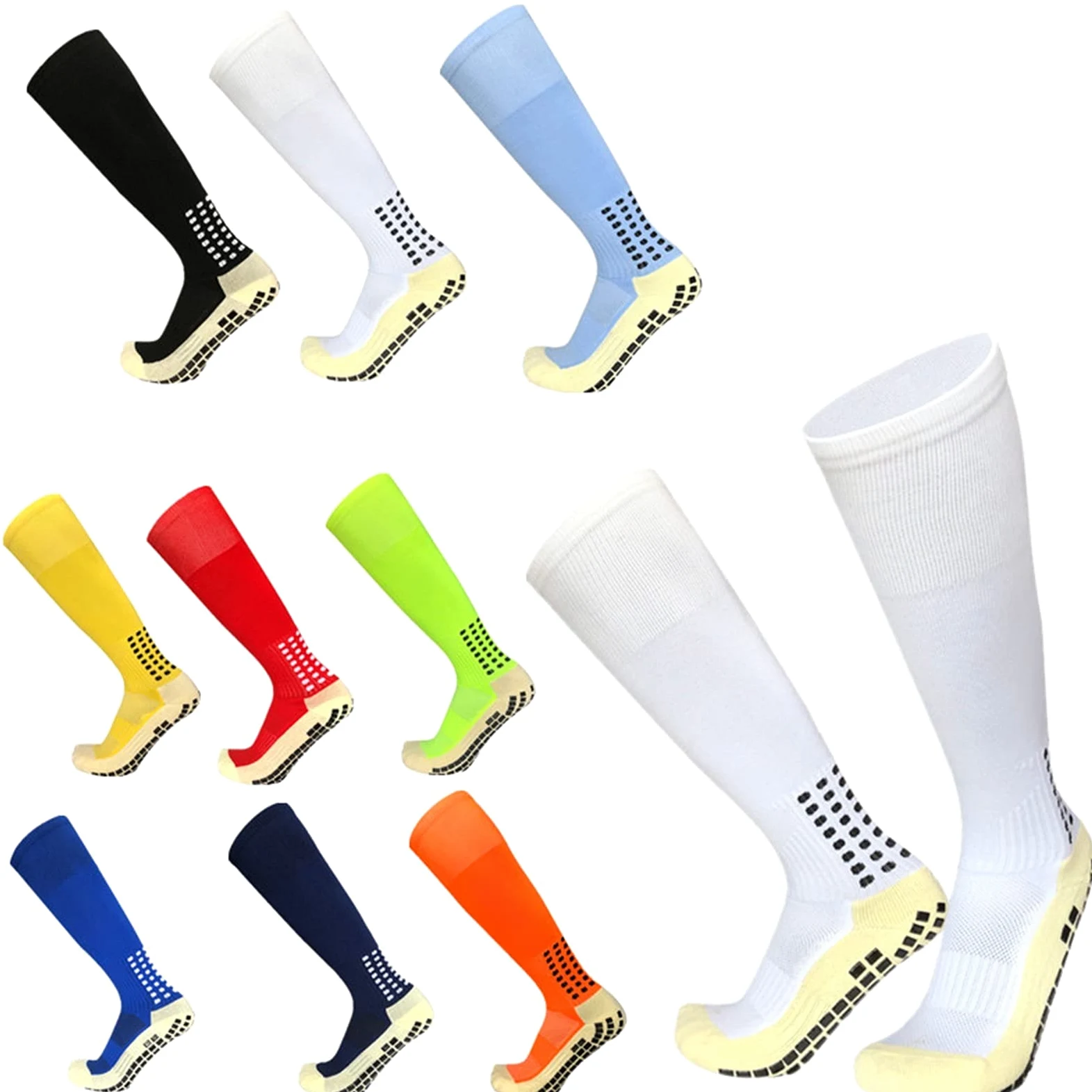 Calcetines de fútbol Antideslizante Hombres Bloque de Caucho Toalla de Toalla Bajo Largo Fútbol Calcetines Hombres Mujeres Calcetines de Rugby Socks Deportes