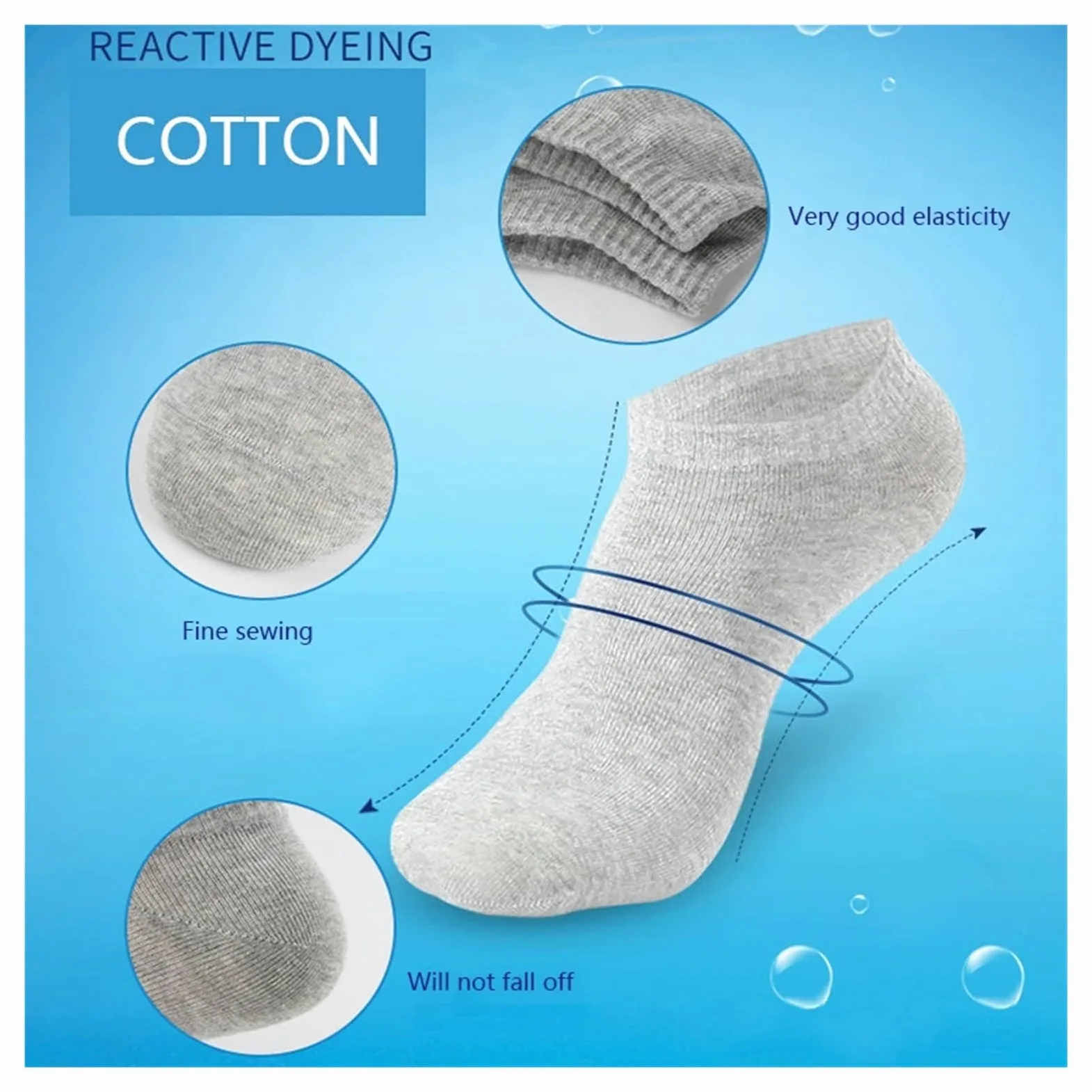 Calcetines Tobilleros Hombre 10 pares/lote de calcetines for hombre, tallas grandes 42, 43, 44, 45, 46, 47, 48, informales, transpirables, negros y blancos, algodón