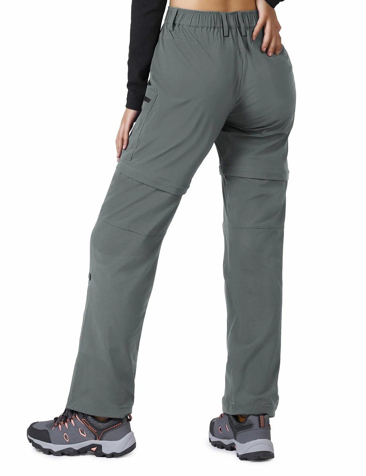 Cycorld Pantalones de Senderismo para Mujer, Convertible Secado Rápido Stretch Ligero Cremallera Fuera Pantalones con 5 Bolsillos Profundos