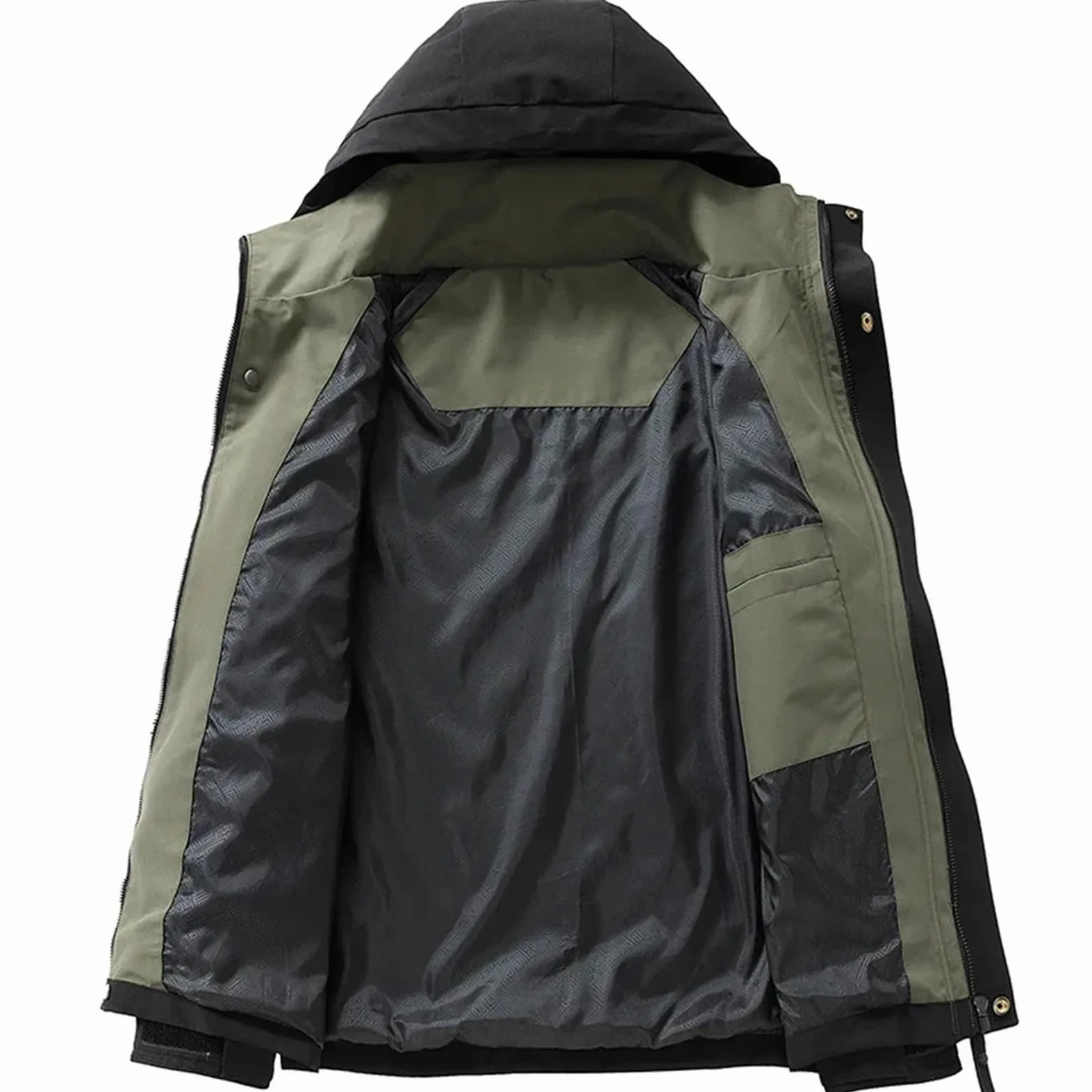 Chaqueta impermeable de camping for hombre, softshell, con cremallera y capucha, cortavientos, for senderismo, ligera, for primavera otoño Para Hombre