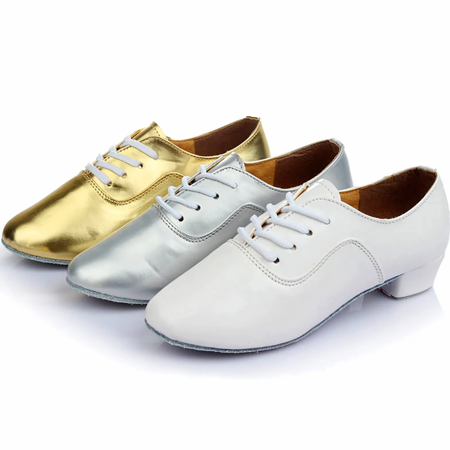 Zapatos de baile latino con cordones para hombre de color liso