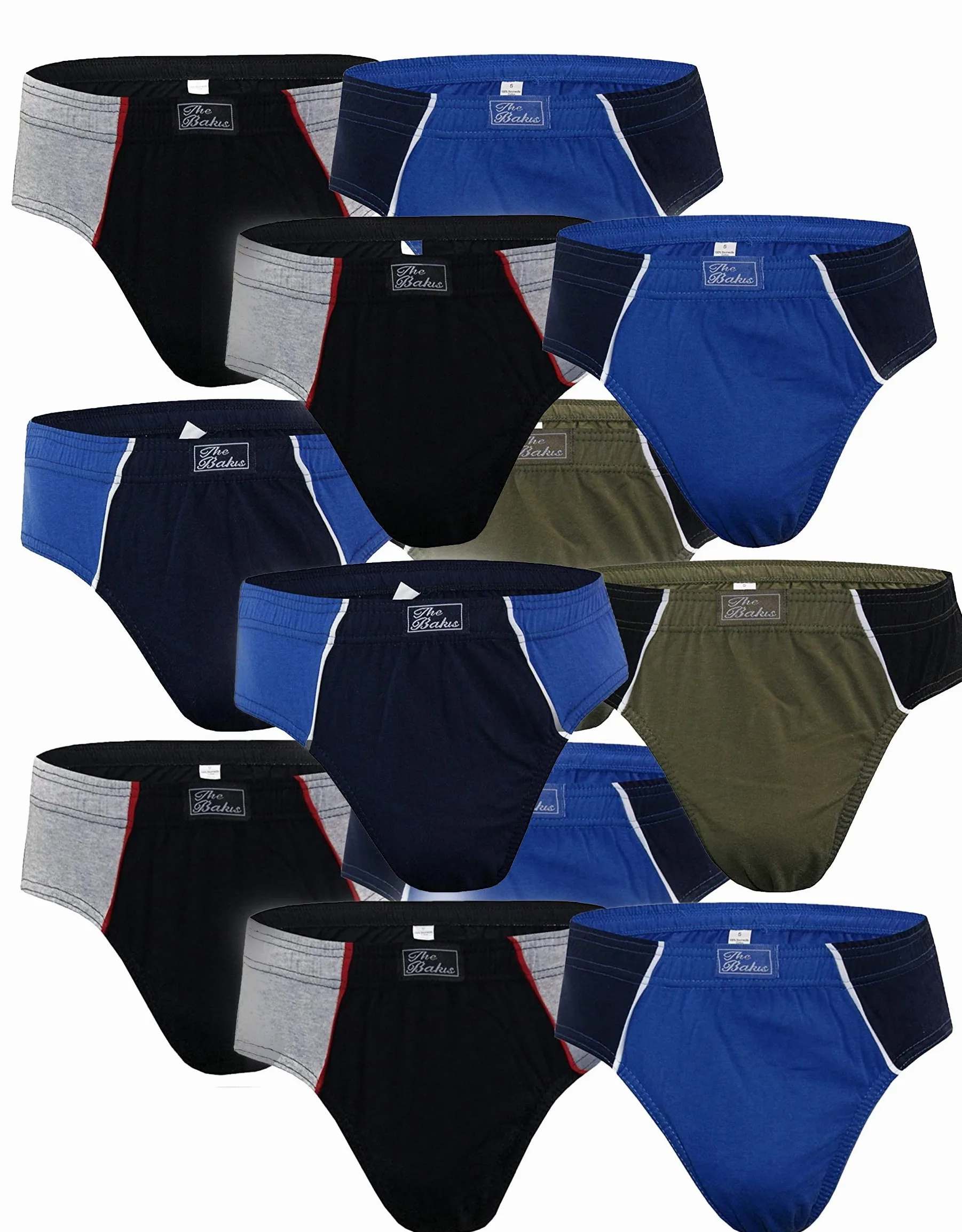 BestSale247 - Calzoncillos slip para hombre en paquetes de 3 unidades, 6 unidades, 12 unidades, 100 % algodón