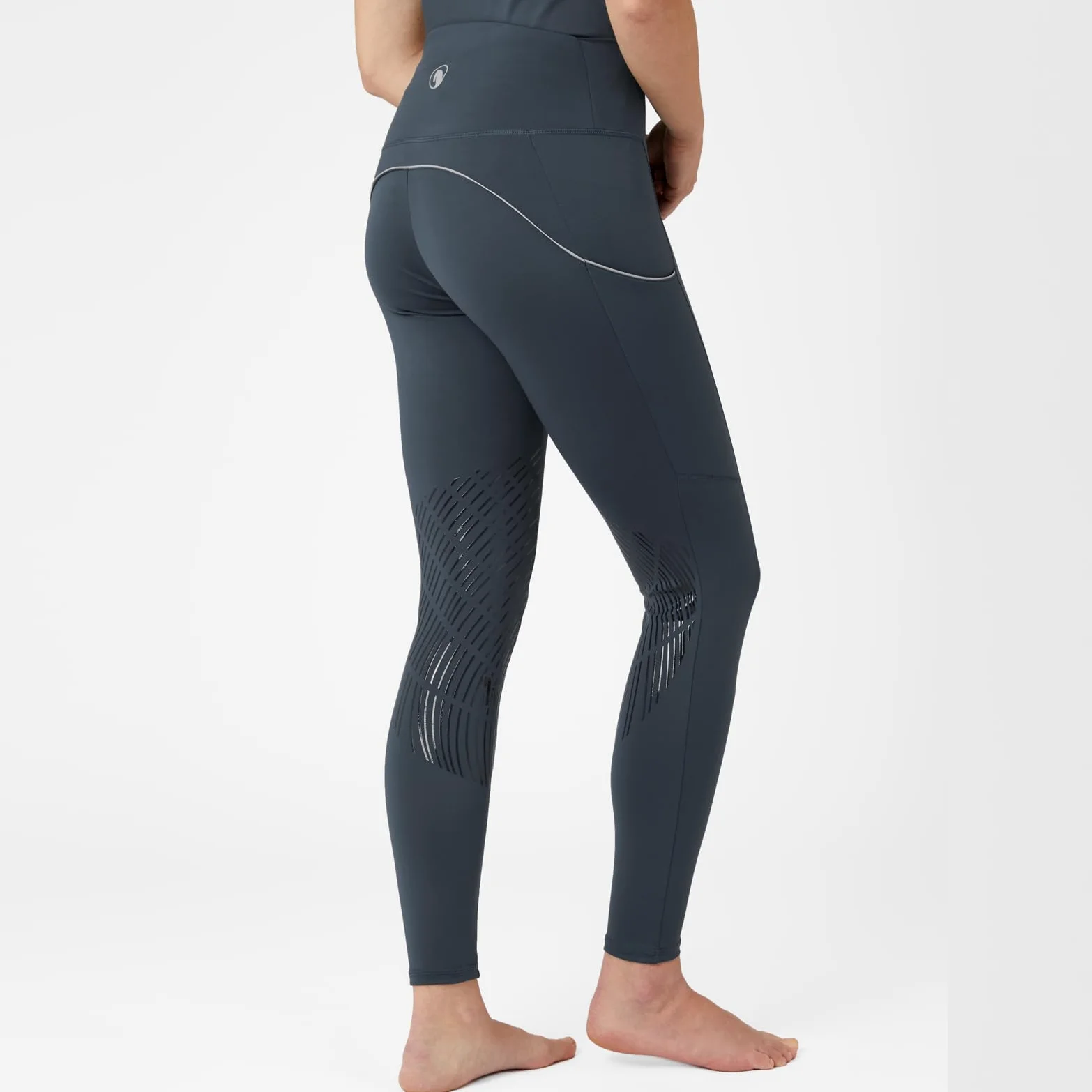 HORZE Mallas de Equitación Funcionales con Refuerzo de Rodilla y Cintura Trasera Alta para Mujer Nicki, Azul, 36