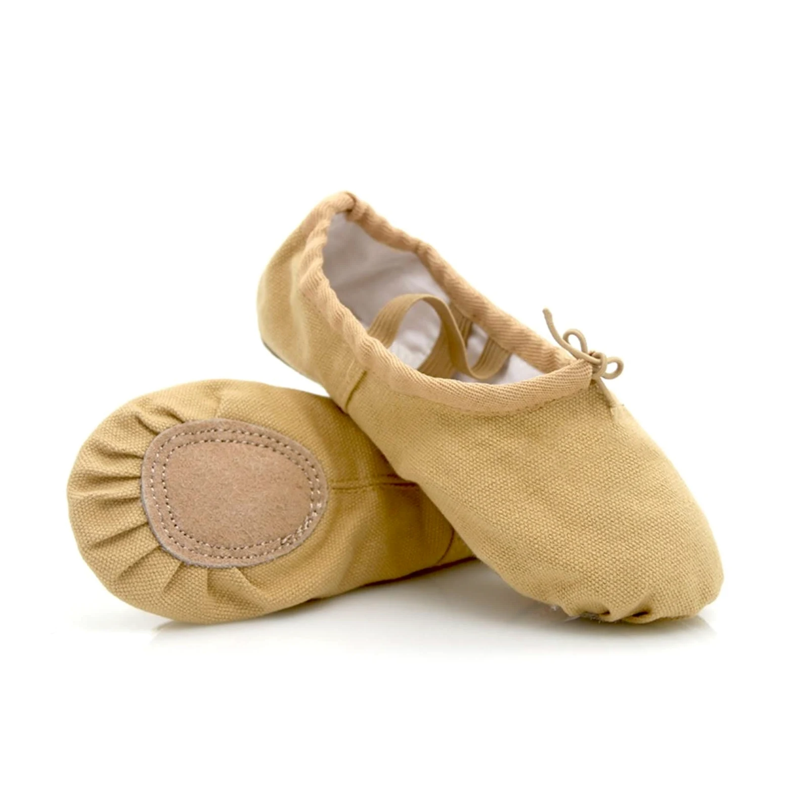 Zapatilla de Ballet Ballet para niñas Suelas de Cuero Zapatos de Baile Niñas Zapatillas de Ballet de Lona Pisos (Color : Desnudo, Tamaño del Zapato : 42) (Camel 25 EU)