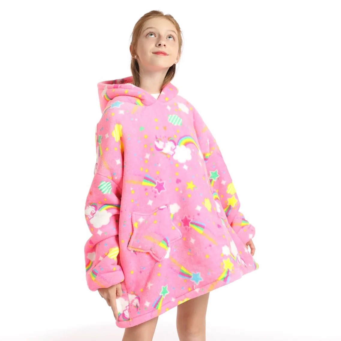 Sudadera con Capucha para Niñas Sudadera con Capucha de Gran Tamaño para Niños con Bolsillo Ropa de Invierno