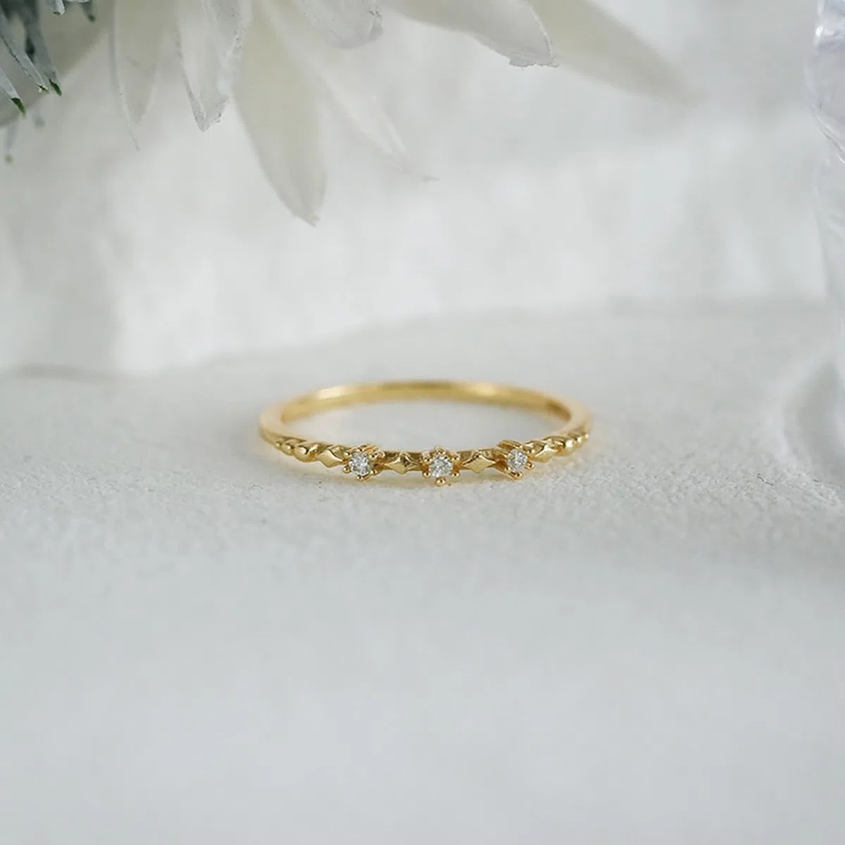Anillo de compromiso de oro de 9 K/14 K/18 K con diamante, forma de filigrana retro