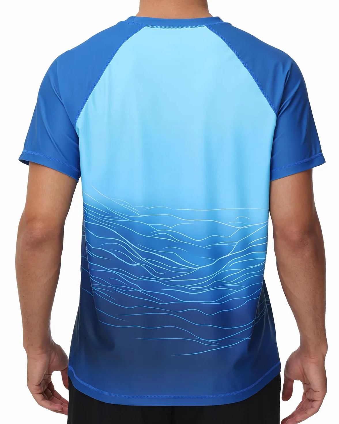 VAYAGER Camiseta de natación de manga corta para hombre, protección solar UPF 50+, de secado rápido, para agua, playa, protección solar