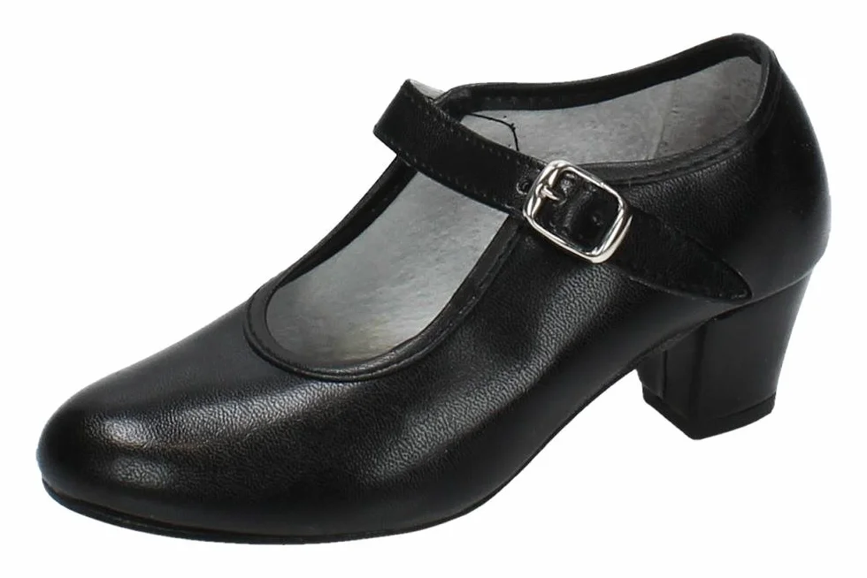 Zapato Sevillanas Niña TACÓN Negro 15