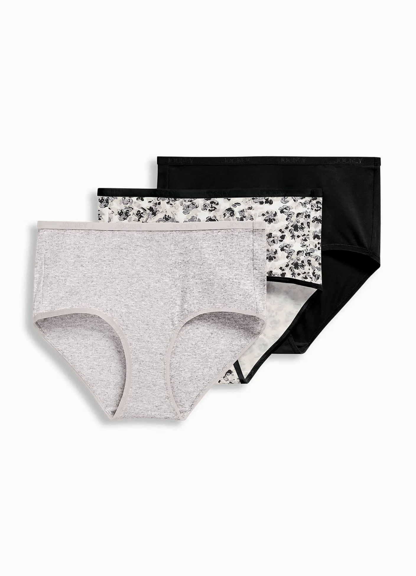 Jockey Ropa interior de algodón orgánico elástico con logotipo moderno para mujer, paquete de 3
