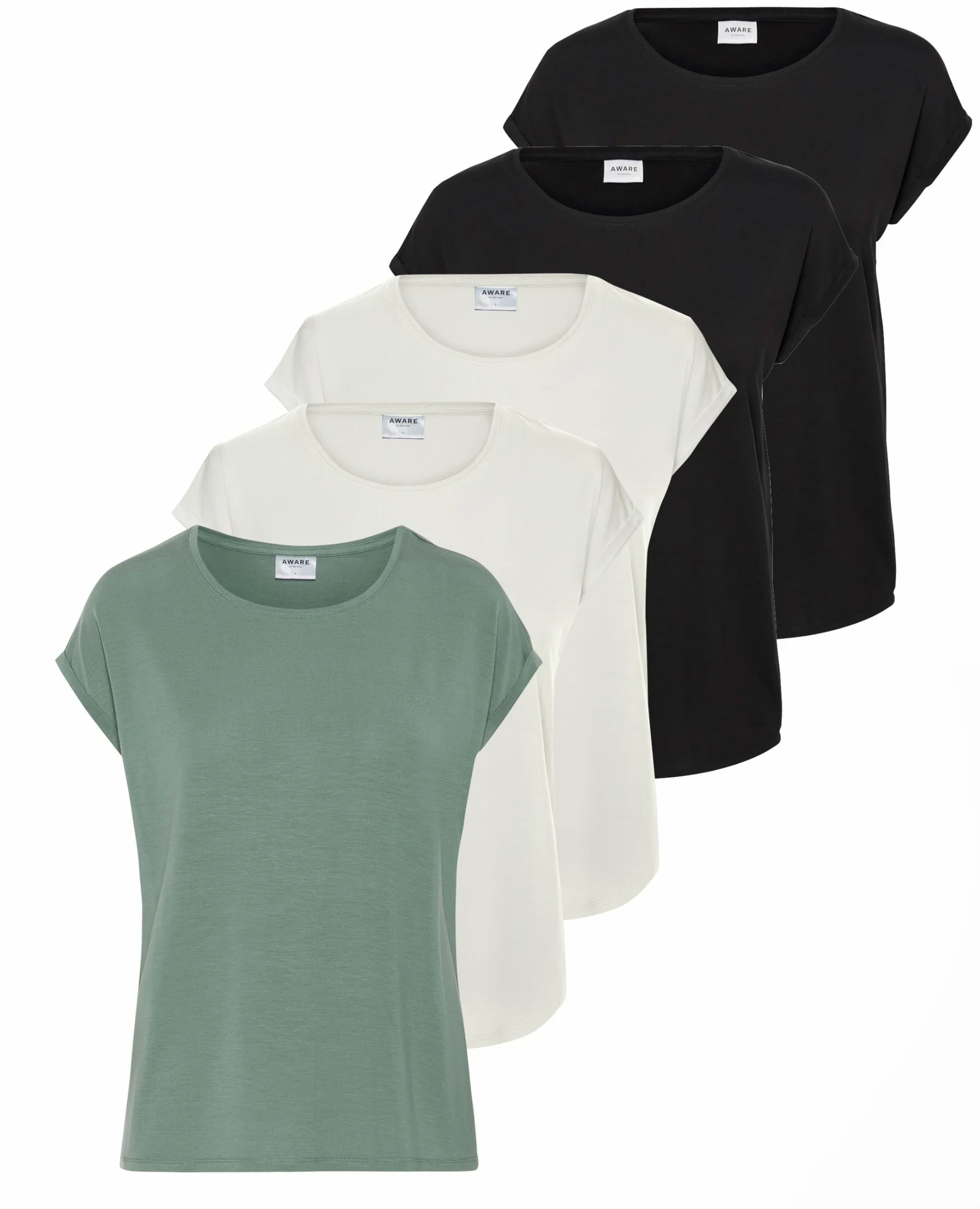 Vero Moda Vmava Plain SS Camiseta Mujer (Pack de 5)
