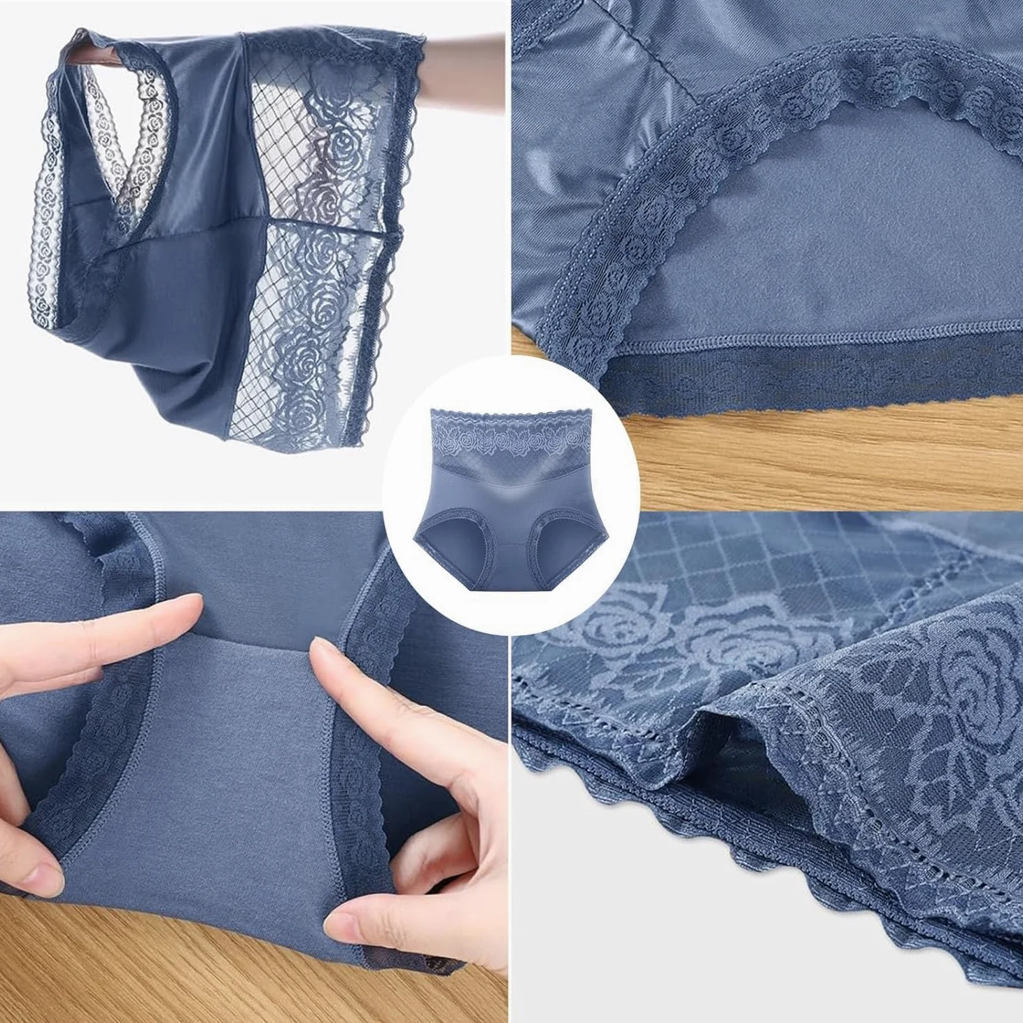 Braguitas Aluxeline,Lacyfit - Braguitas de Cintura Alta y realce de Caderas con Comodidad Sedosa,Ropa Interior Lacyfit para el Control del Abdomen (6 Piezas,5XL)
