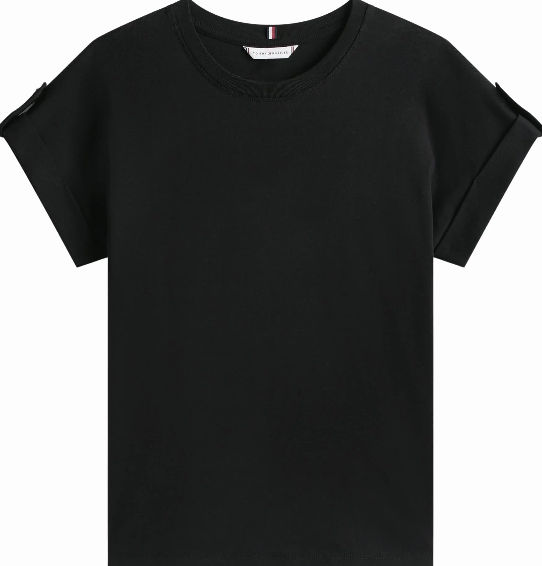 Tommy Hilfiger Camiseta de Manga Corta Mujer Gold Button con Cuello Redondo