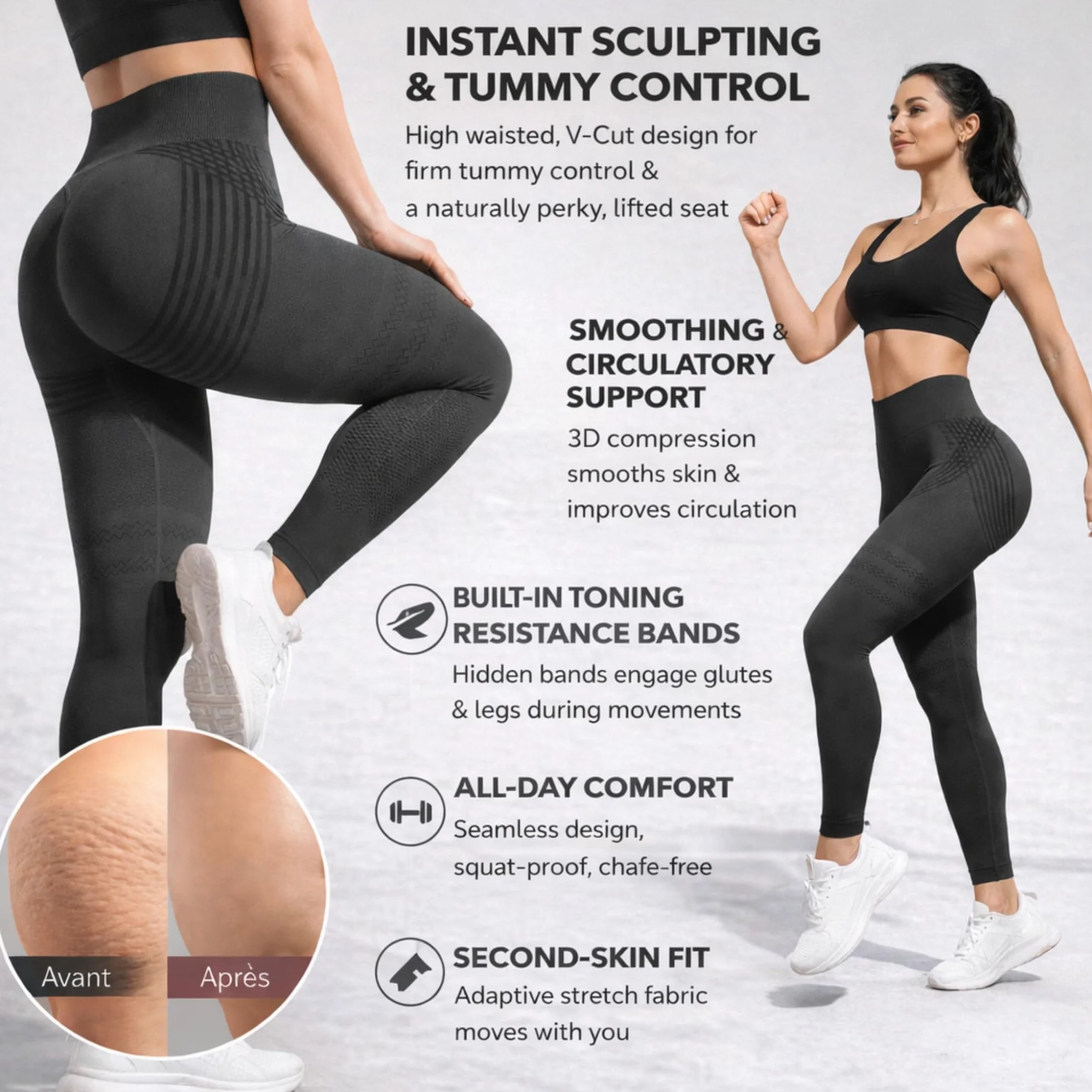 Leggings 3D Anticelulíticos Mujer,Leggings Anticelulitis 3D Compresión Lipedema,Leggins Anti Celulitis Deportivos Push Up, Mallas Anticelulitis Mujer Reductores Lipedema