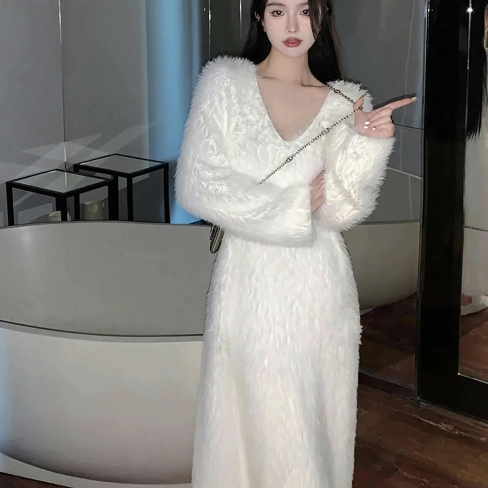 MdybF Pijamas de Mujer de Algodon La Señora del Pijama Lleva Pijama En El Salón Familiar Relajado