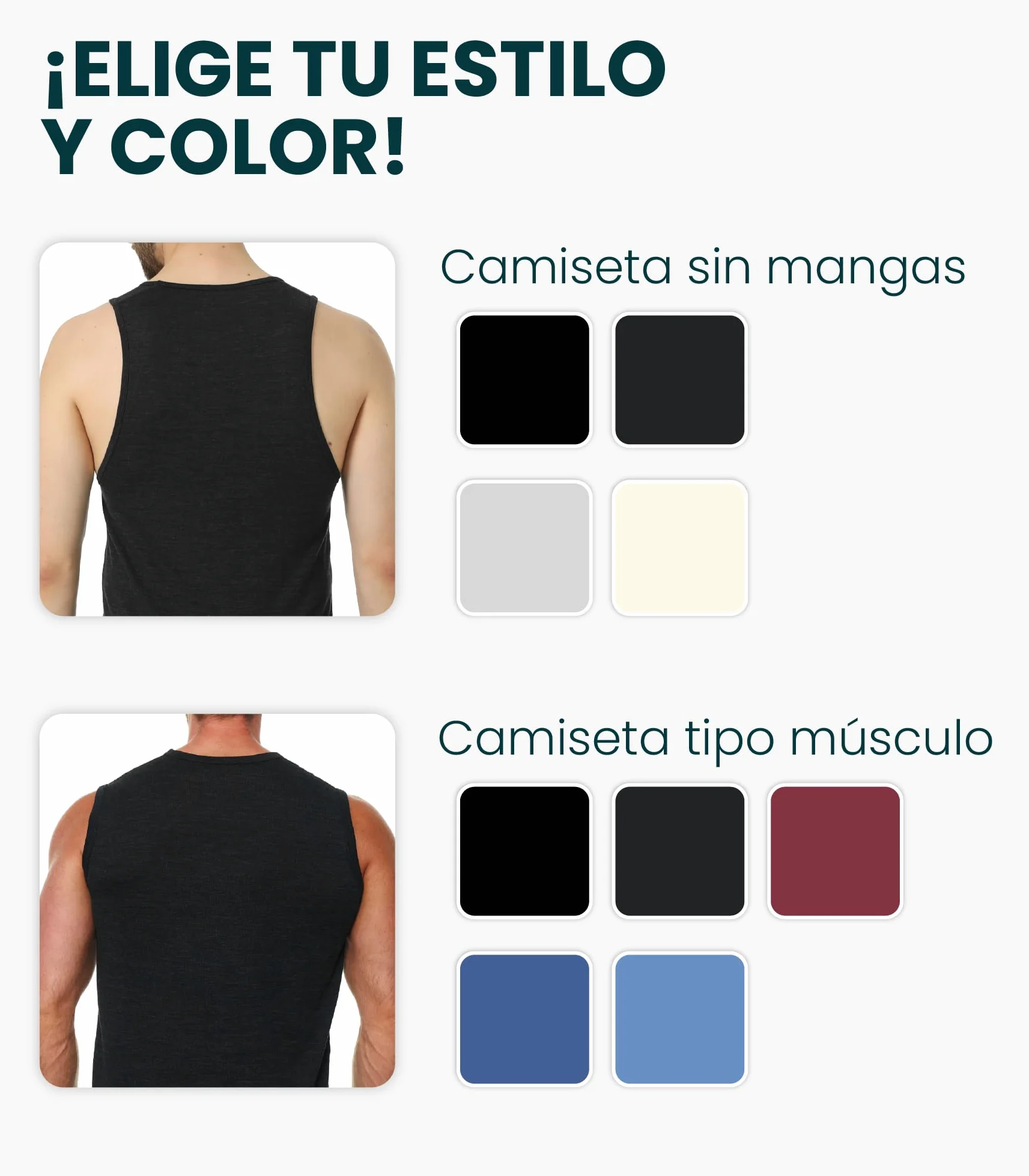 Merino.tech Camiseta Sin Mangas Merino Activa - 100% Lana Merino | Absorbe la humedad, altamente transpirable, de secado rápido, suave y ligera