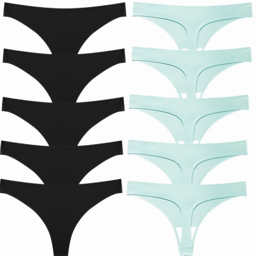 keusyoi Tangas de satén de seda para mujer, ropa interior sin costuras, sexy, tangas