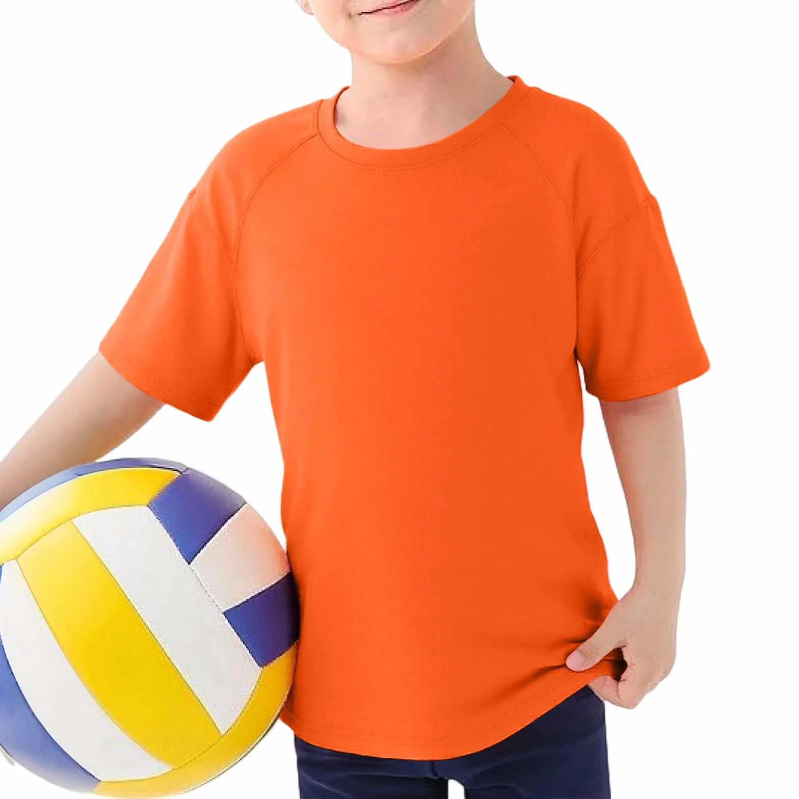 Camiseta de algodón para niño transpirable suave deporte escuela moda clásica