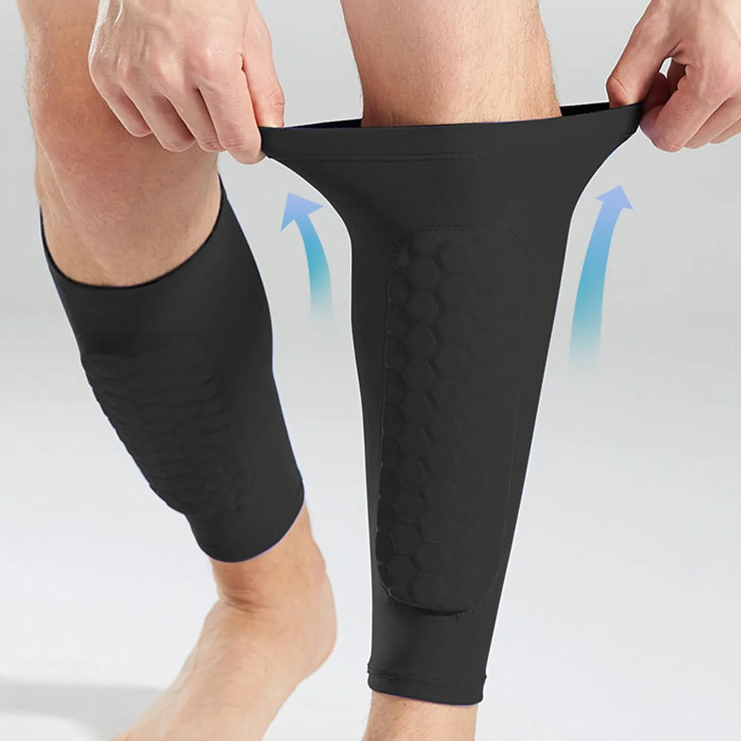 1 Par De Protectores para Piernas Y 2 Piezas De Correas para Piernas, Calentadores Anticolisión, Calentadores Elásticos para Piernas, Adecuados para Correr, Fútbol, ​​Montañismo Y Ciclismo