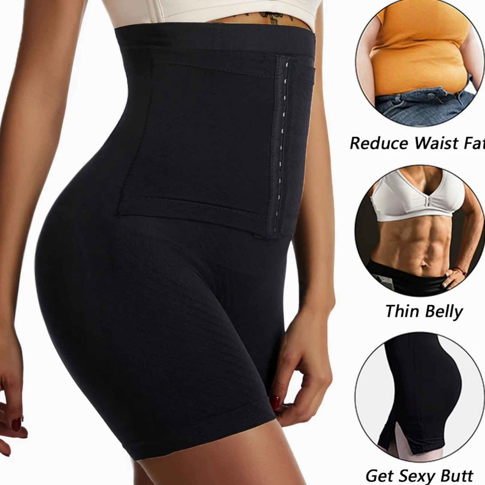 Bragas con Hebilla para Mujer, Entrenador de Cintura Alta, modelador de Cuerpo, Pantalones Cortos, Levantador de glúteos, Adelgazante de Muslos