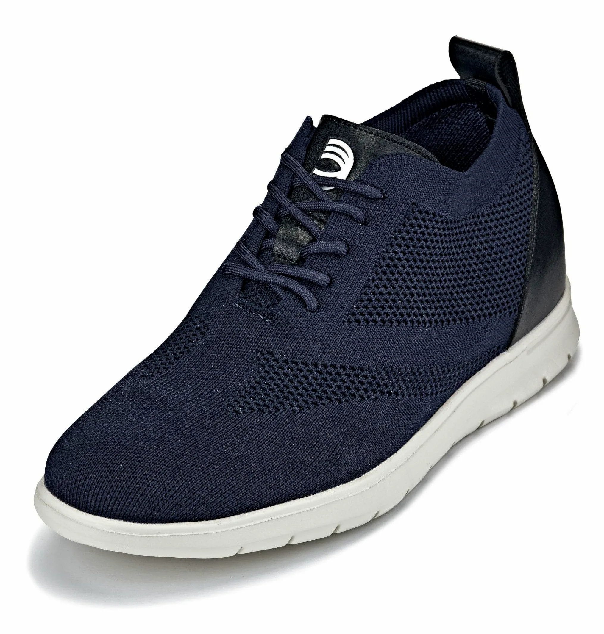 CALTO Zapatos de elevación invisibles para hombre con aumento de altura, ultraligeros, con cordones, de punto, deportivos, 6,1 cm más altos