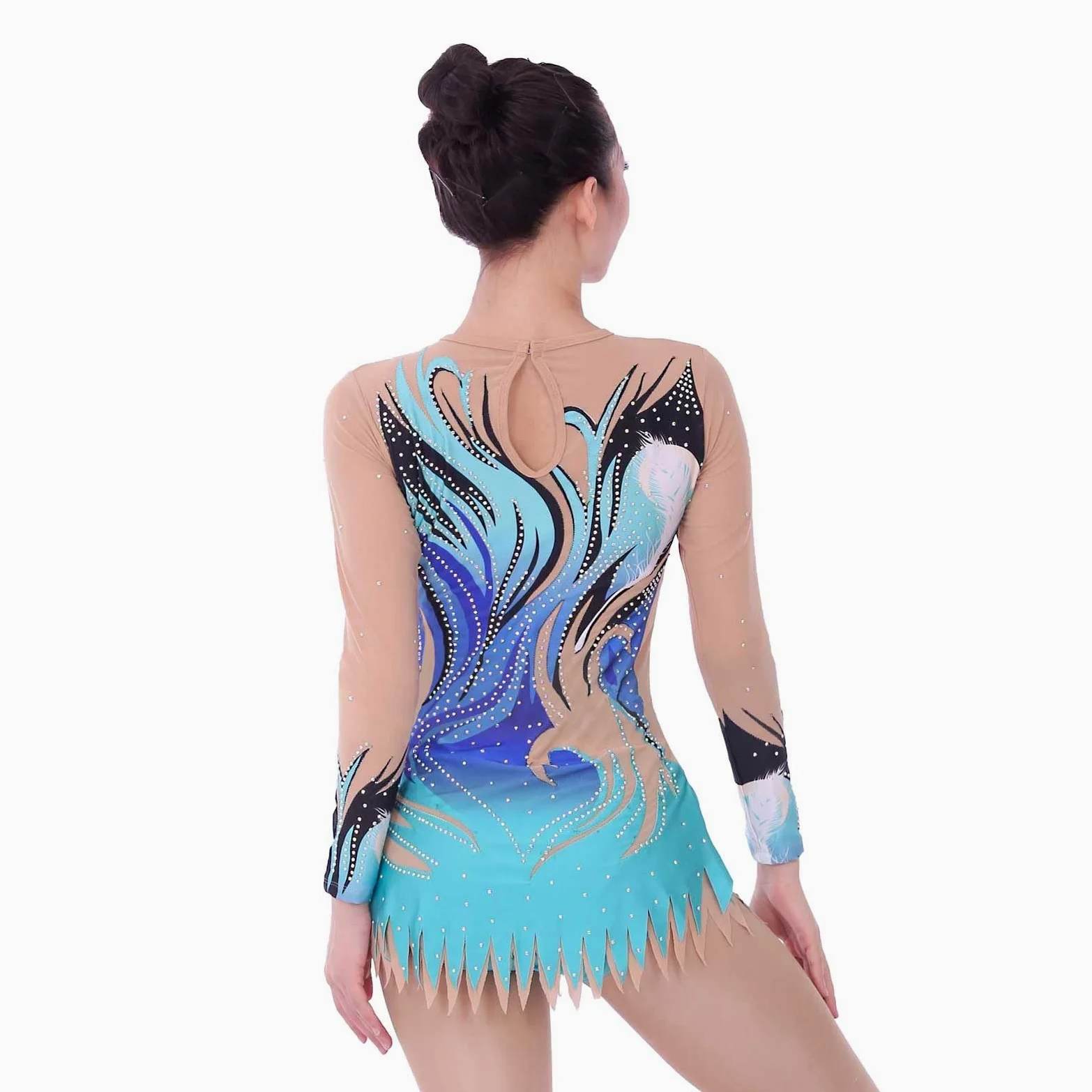 Leotardos De Gimnasia Rítmica for Niñas, Ropa De Gimnasia Brillante Transpirable De Manga Larga for Competición