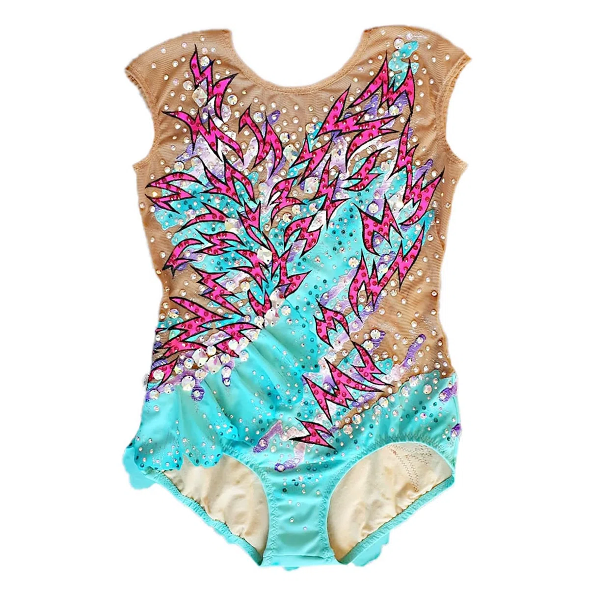 Leotardos De Gimnasia Rítmica for Niña, Ropa De Gimnasia De Competición Con Estampado De Alta Elasticidad