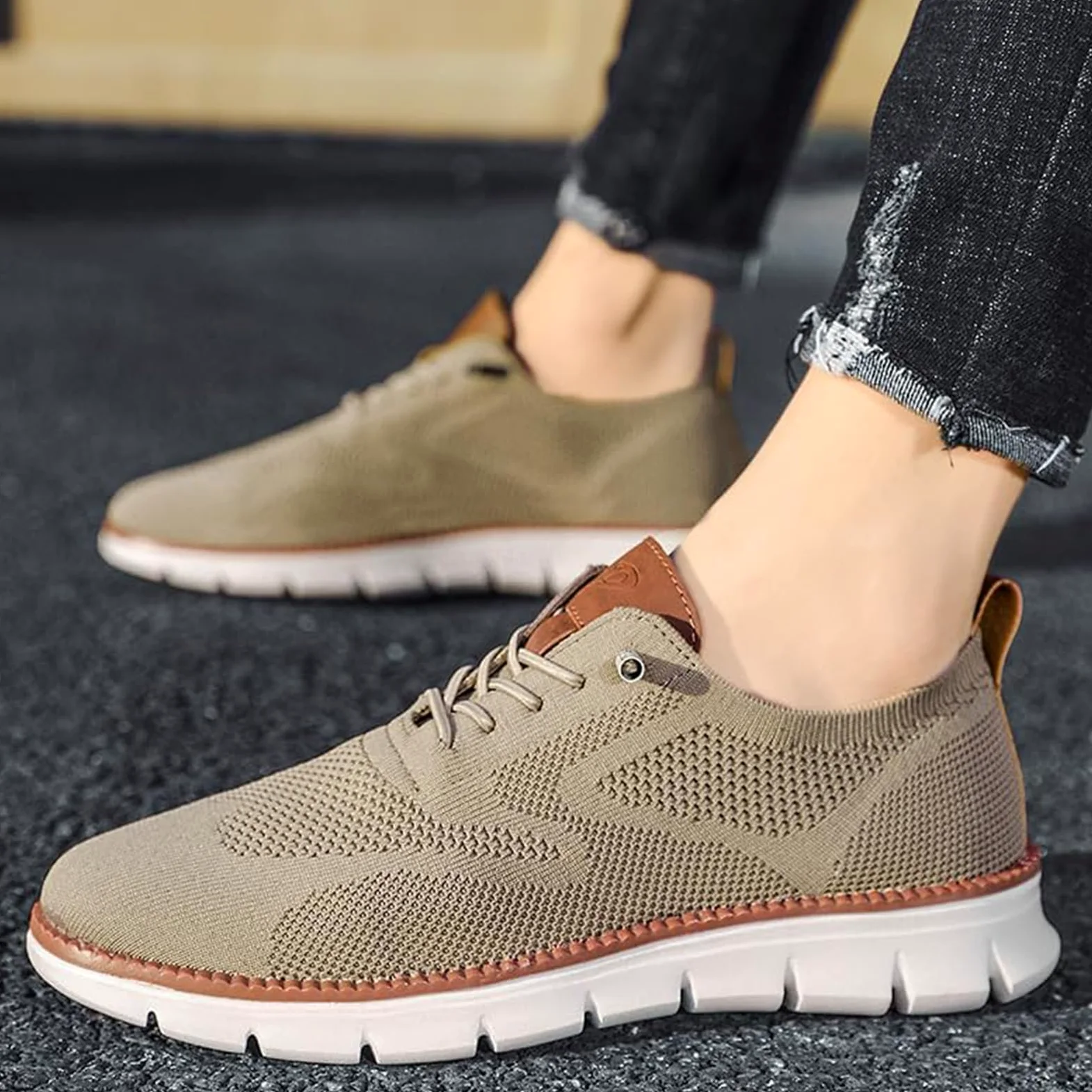 Urban Ultra Comfortable Men's Mesh Sneakers, Zapatillas Hombre Verano Breathable Business Casual Walking Shoes
