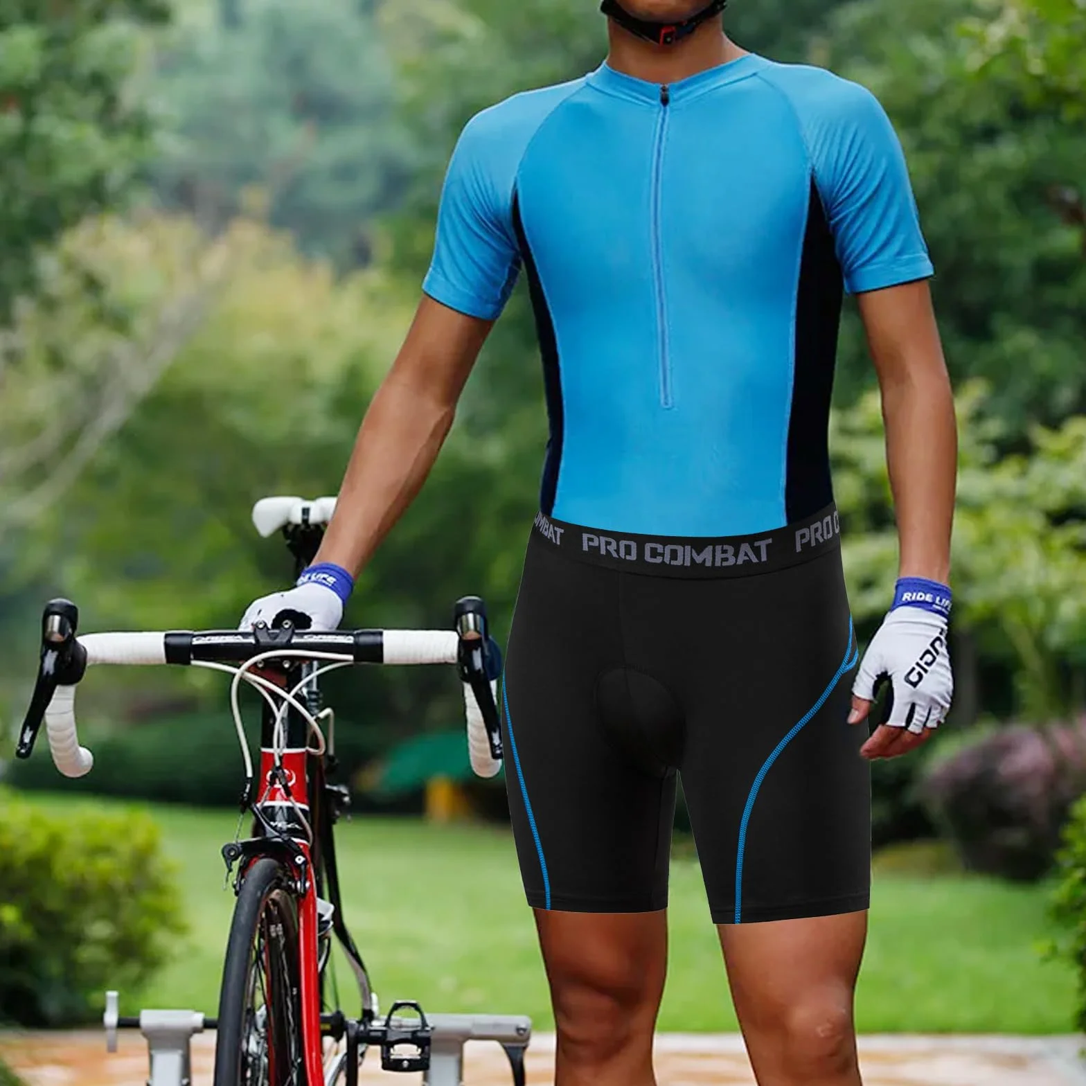 BDSHUNBF Culotte Ciclismo Hombre - Pantalón Corto Acolchado 3D para MTB y Bicicleta, Cómodo y Transpirable