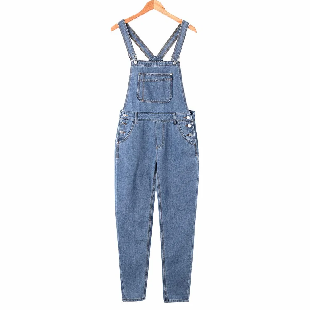 Peto Vaquero Hombre Retro Denim Jeans de Trabajo Bolsillo Suelto Jumpsuit