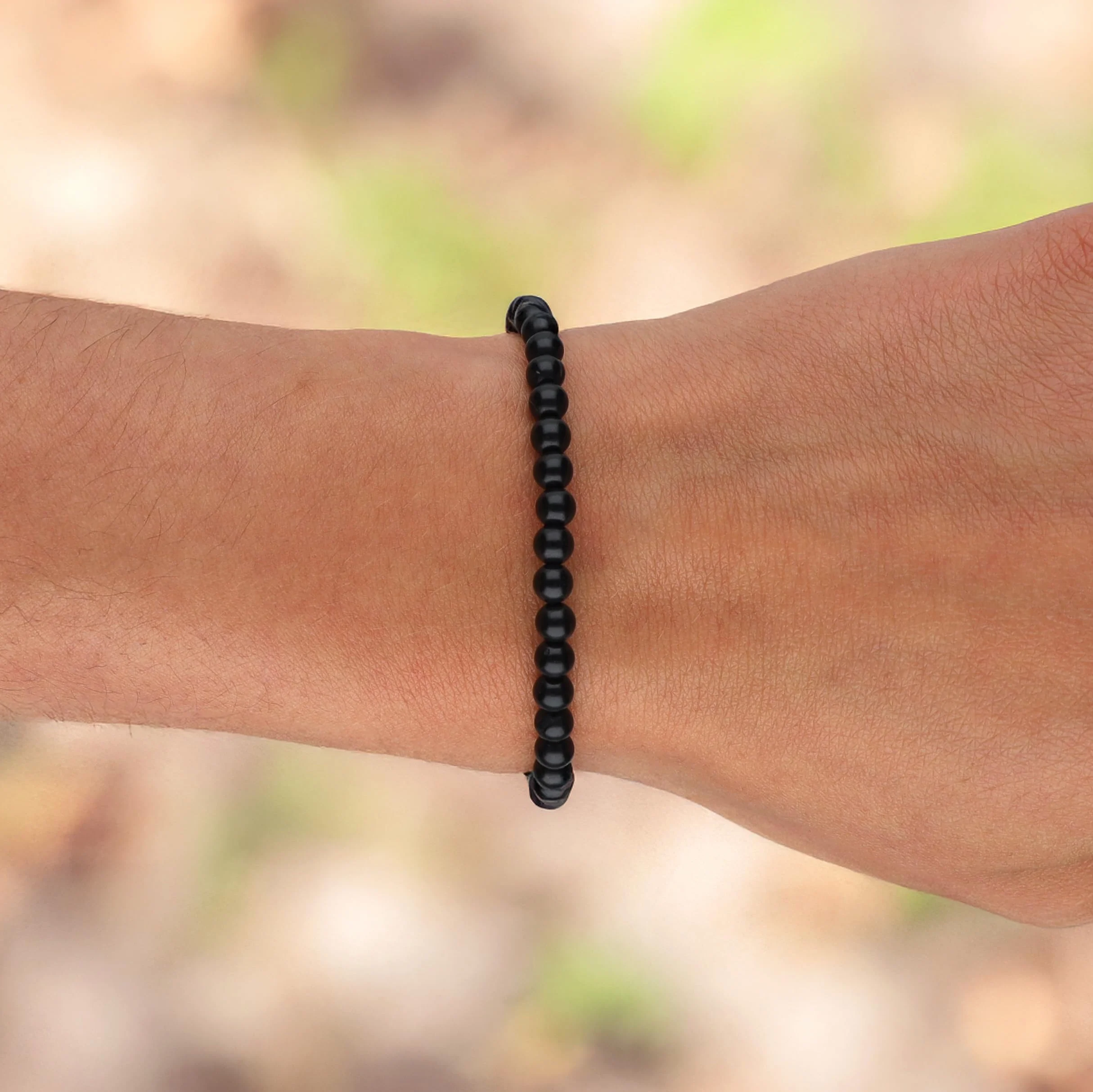 Lebensquelle Plus Pulsera de bolitas pequeñas 4-5 mm Piedra preciosa 19 cm flexible