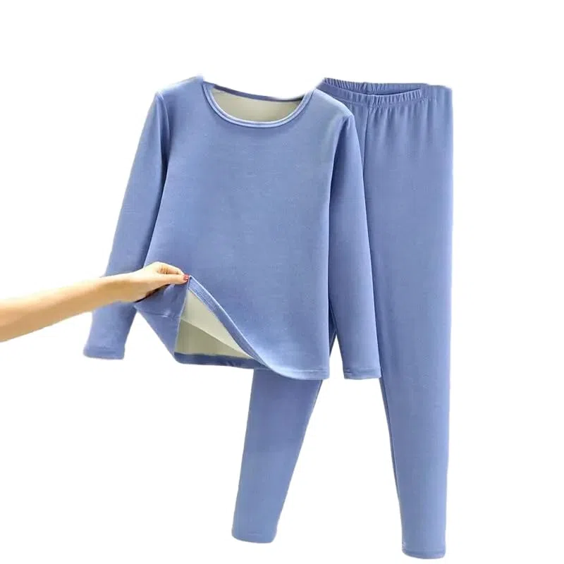 OFFSUM Ropa Interior Térmica Mujer - Traje De Lencería De Invierno para Mujer, Tops Ajustados De Manga Larga, Ropa Interior Gruesa Y Cálida De 2 Piezas, Ropa De Casa De Talla Grande