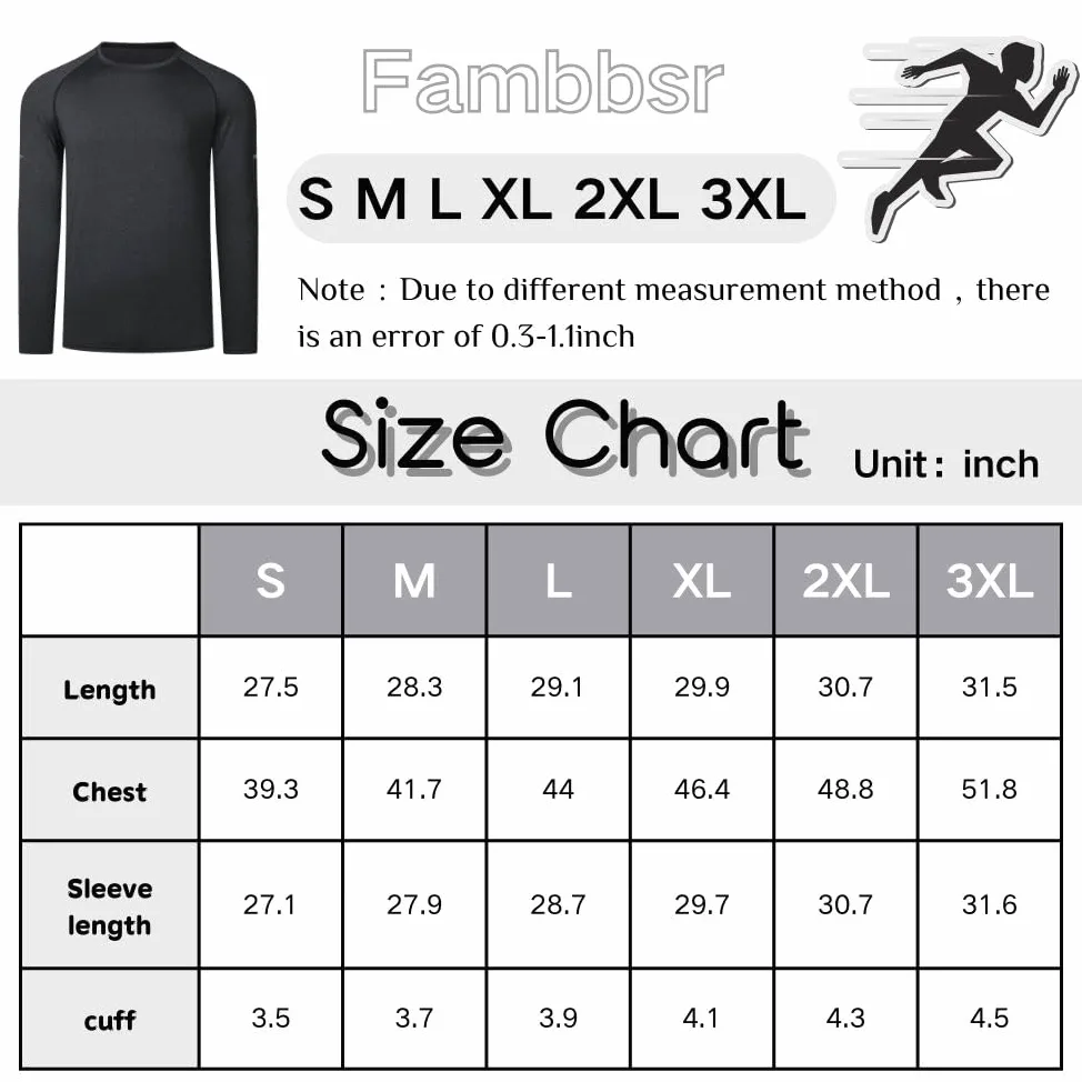 Camisas deportivas transpirables de manga larga, con cuello redondo, para hombre, 5 unidades