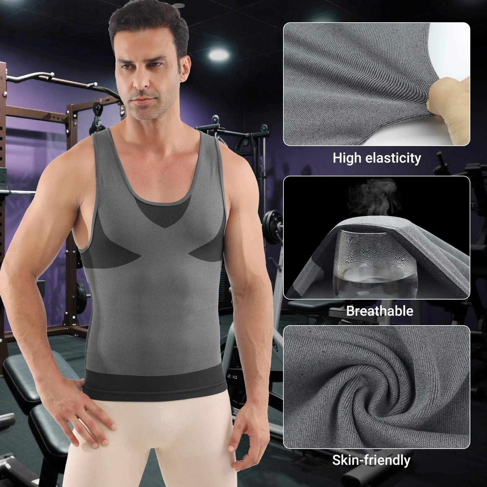 MEETWEE Camiseta Tirantes Hombre Camiseta de Manga Corta para Hombre,Deportiva de Verano para Gimnasio Fitness de Secado Rápido Transpirable Camiseta de Entrenamiento Funcional