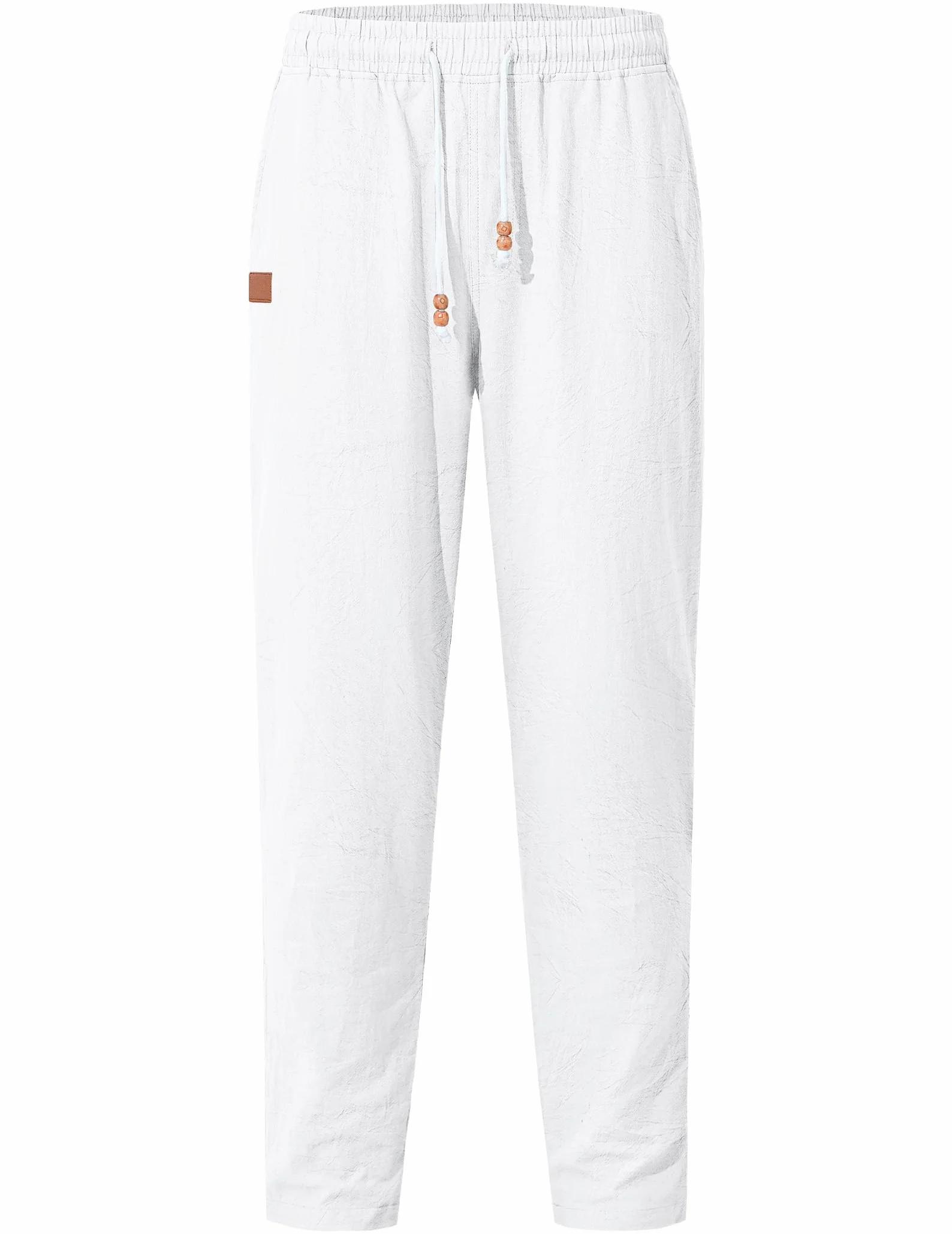 TARAINYA Pantalón Lino Hombre en Mezcla de Algodón y Lino con Cordón Ajustable y Bolsillos Ideal para Practicar Yoga y para la Playa