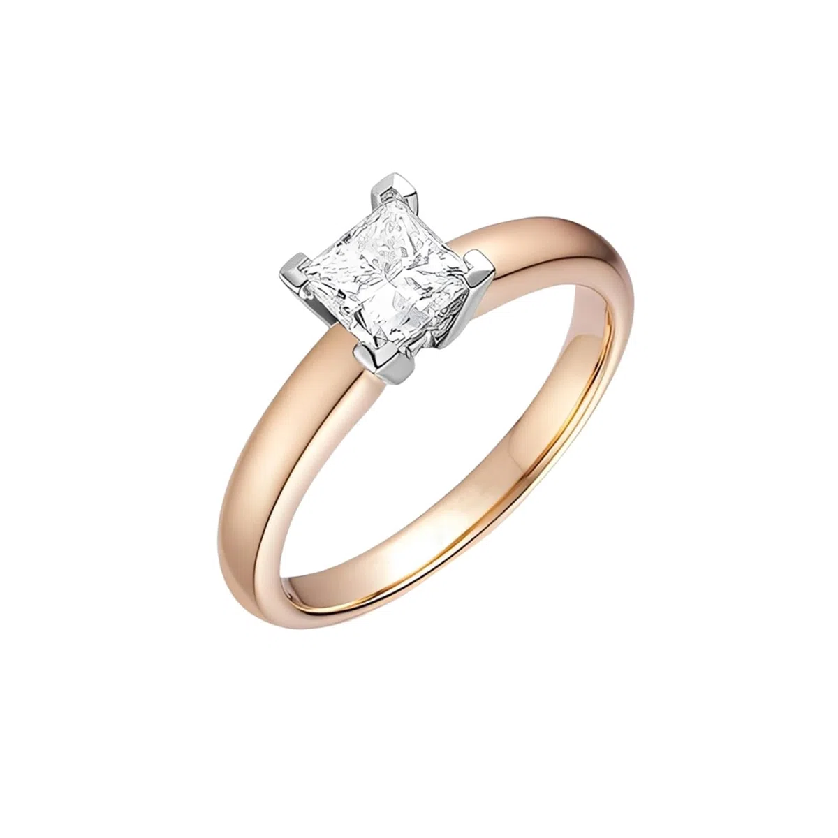 Anillo de oro rosa de 18 quilates, oro blanco y rosa con diamantes cultivados en laboratorio, alianzas de boda para mujer