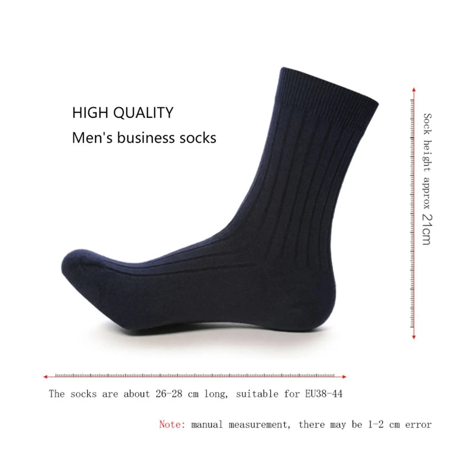 ZZSRJ 5 Pares de Calcetines for Hombres algodón Negro Blanco Calcetines de Negocios Medias de los Hombres (Color : White, tamaño : EU38-44 US6-11)