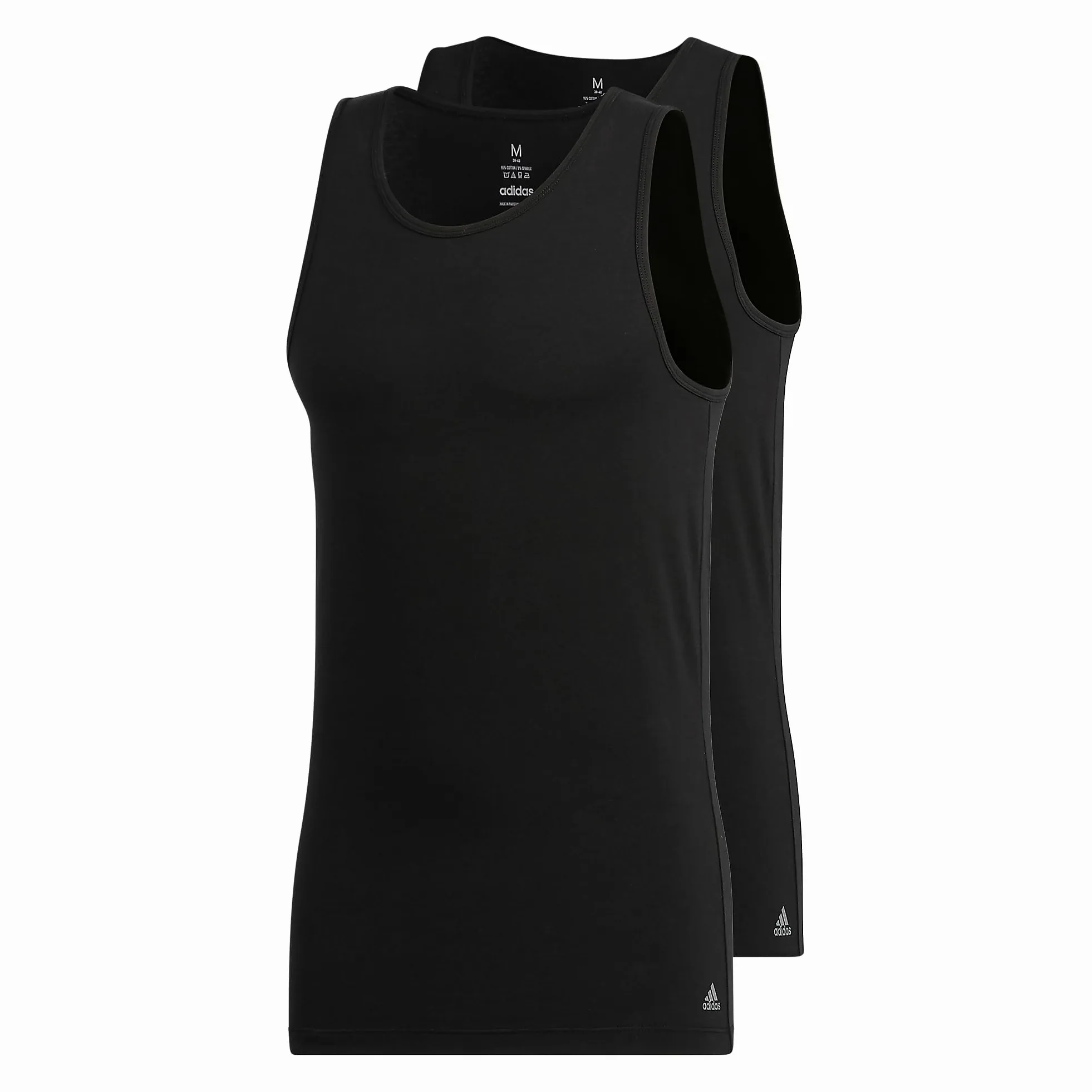 Adidas Tank Tops (2-Pack) – Stretch Cotton Undershirt, Soft Breathable Fitted Base Layer Capa de Base Superior Hombre (Pack de 2)