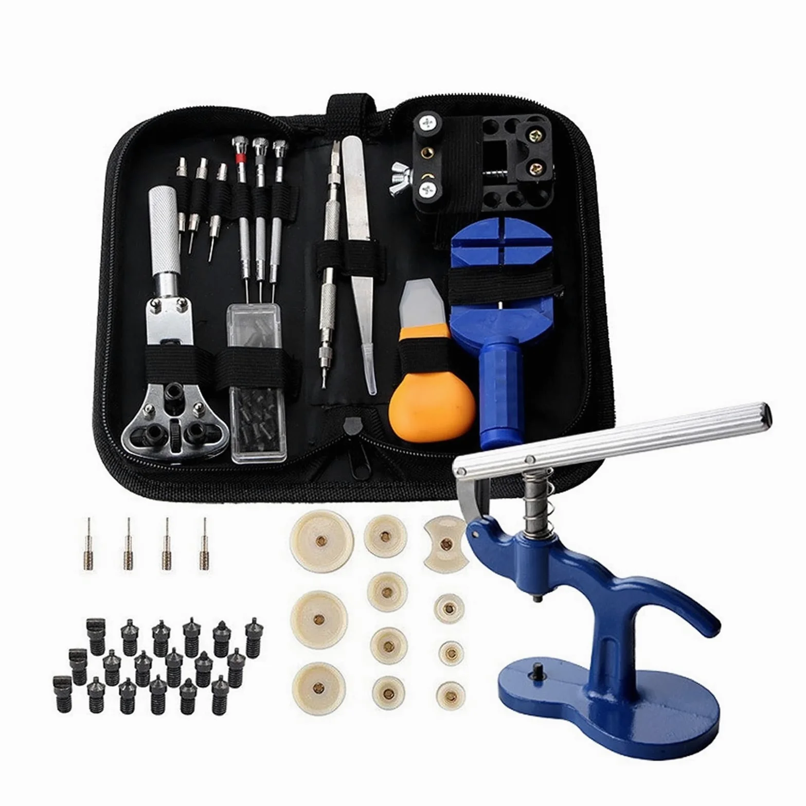 Kit de herramientas de reparación de relojes profesional Herramientas de reloj que incluyen barras de resorte de prensa de reloj, kit de herramientas de reparación de relojes