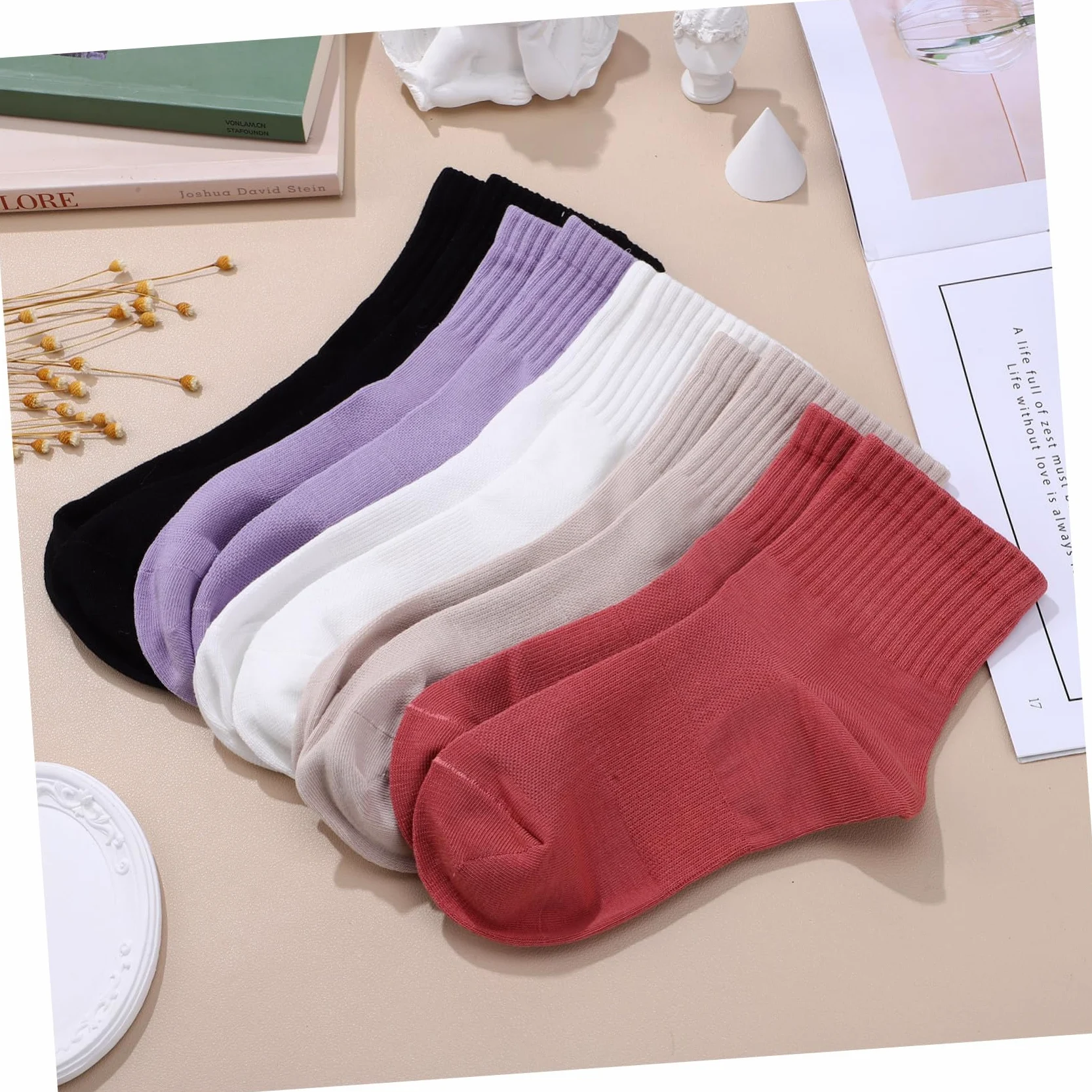 10 pares Calcetines Mujer Algodón Tobillo Transpirables Suaves para Deporte y Uso Diario