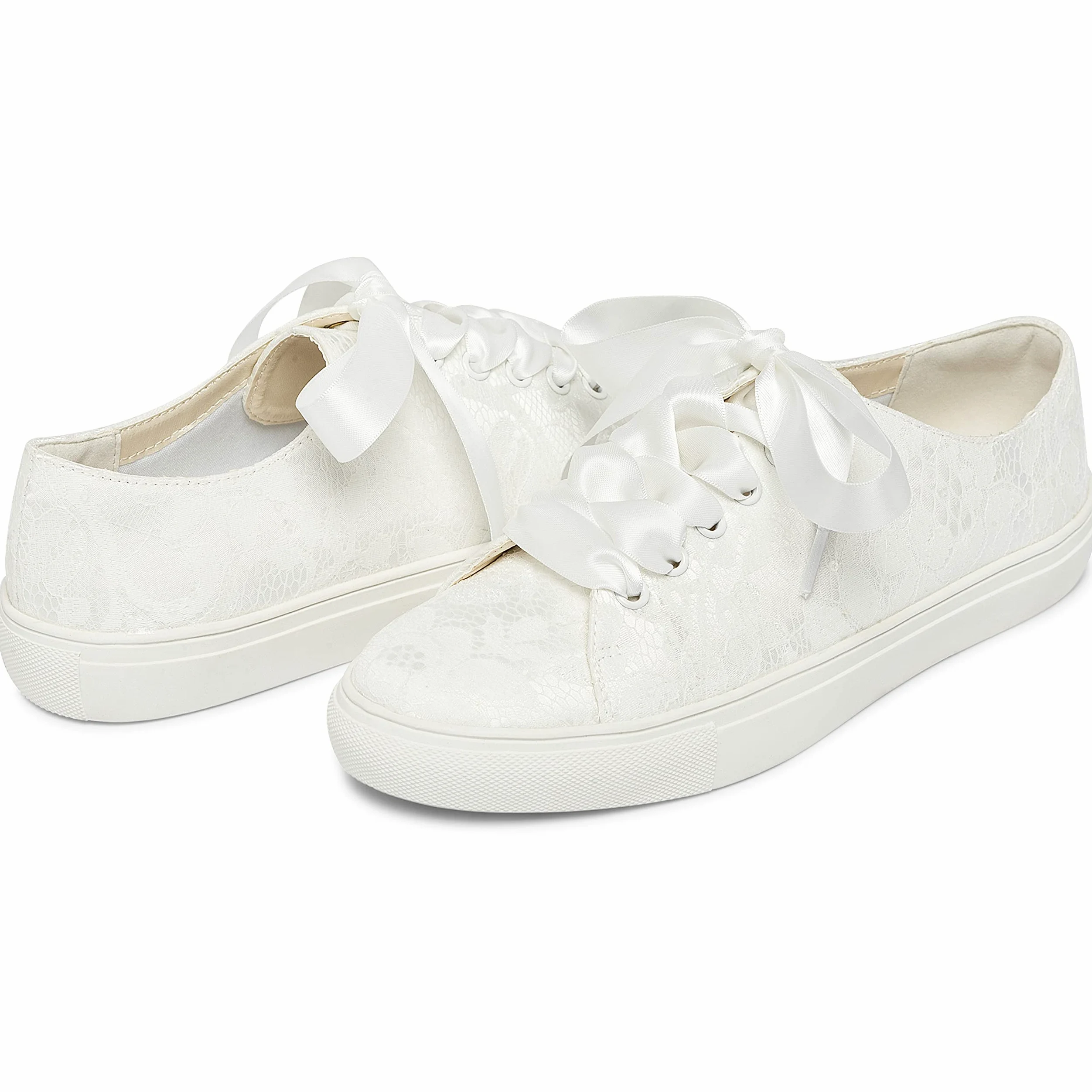 JIAJIA 8831Y Zapatos de Boda Zapatillas de Novia Planas Tenis de Novia Zapatillas de Encaje - Personalización Disponible