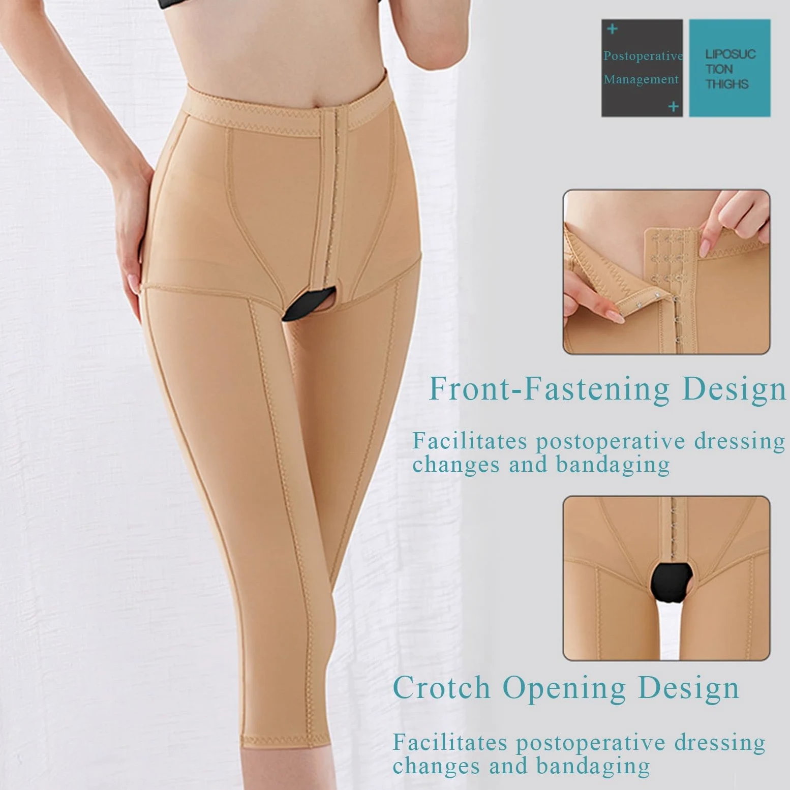 Pantalones Moldeadores De Alta Compresión Pantalones Moldeadores Liposucción 7/8 Control Y Moldeado del Abdomen