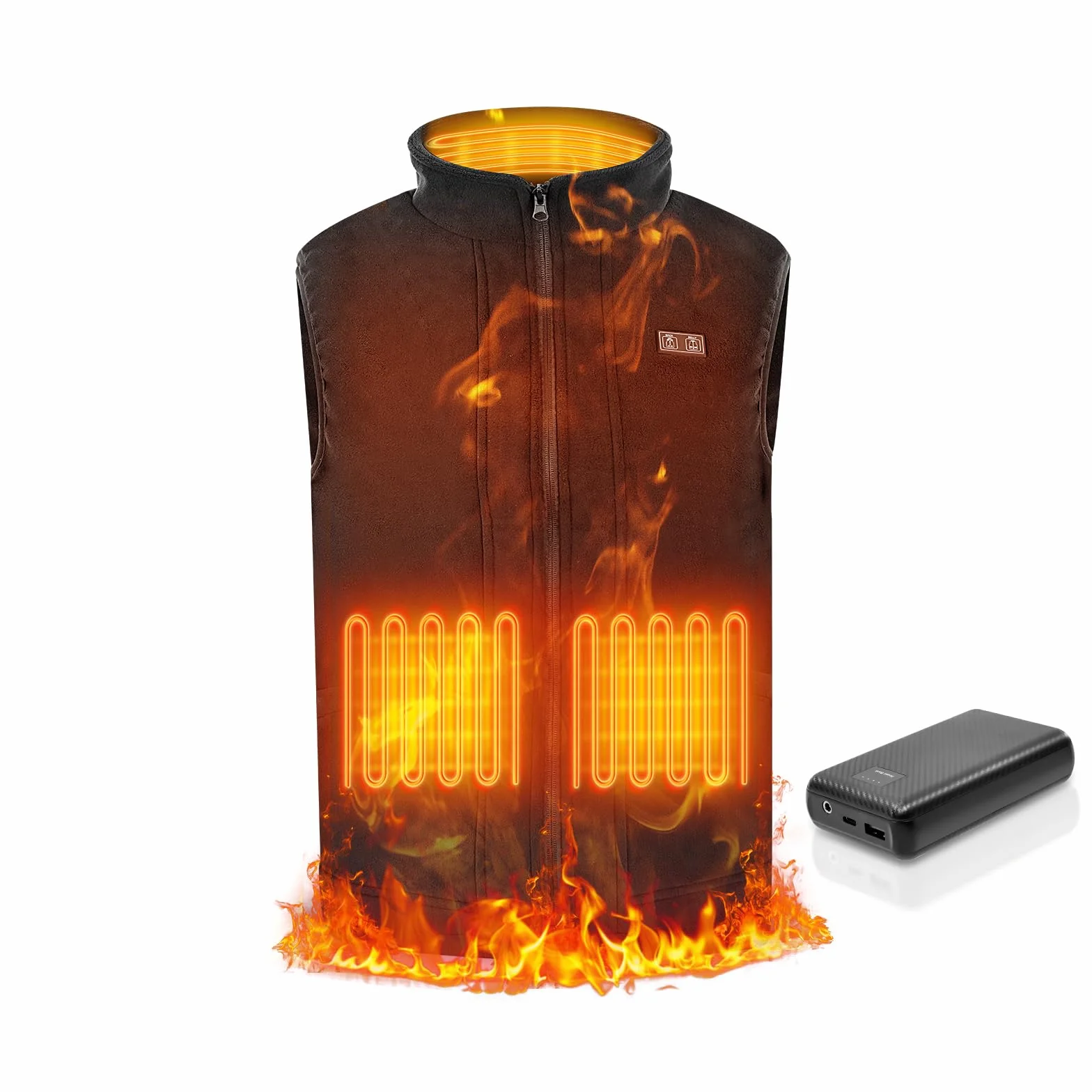 Tiazhan Chaleco Calefactable con Batería 16000 mAh, 3 Temperaturas Ajustables, Recargable para Esquí y Camping