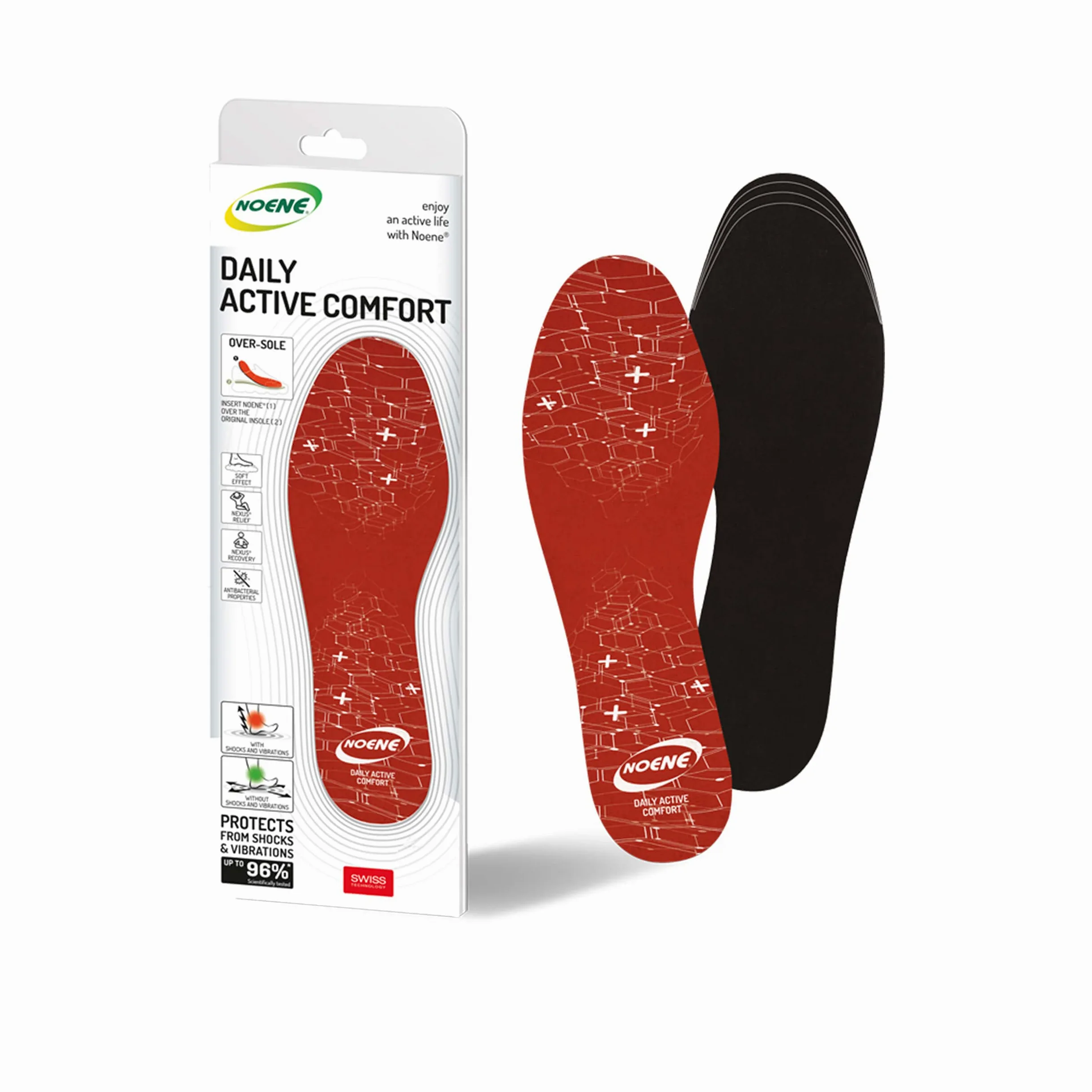 Noene Plantillas DAILY ACTIVE COMFORT Plantillas Antishock para Calzado Deportivo perfectas para el deporte y para la vida cotidiana ideal para Hombre y Mujer h: 4 mm - 40/42