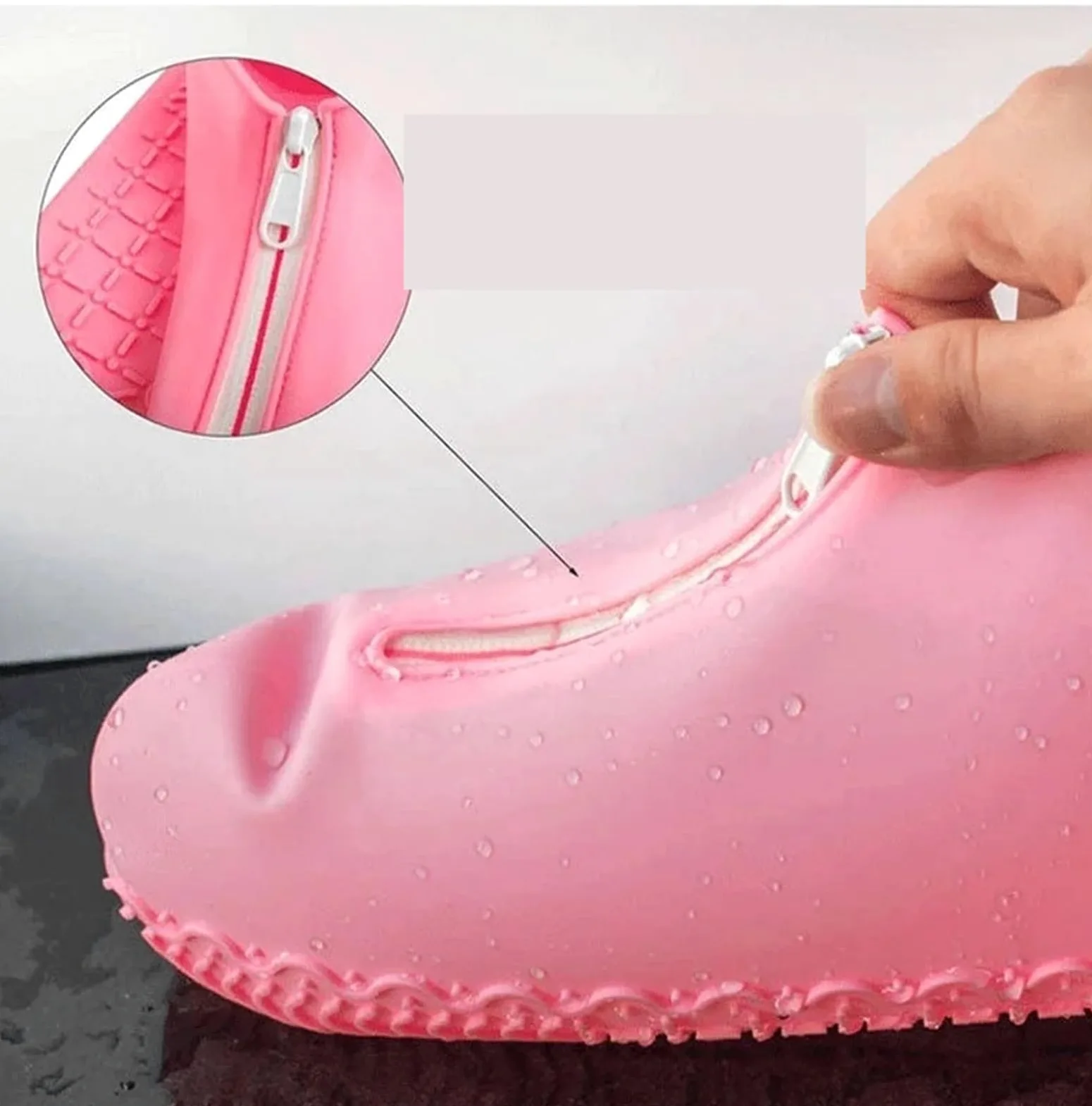 4 pares de zapatos for mujer y hombre, cubiertas con cremalleras, impermeables reutilizables for, antideslizantes silicona for lluvia para Protección