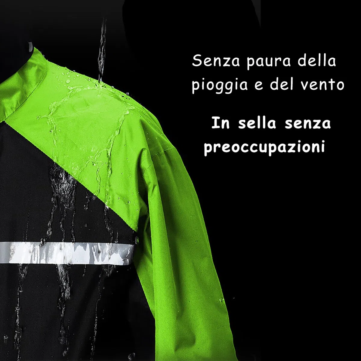 Genérico Traje de lluvia para hombre, chaqueta y pantalones reflectantes, impermeable para ciclismo al libre y motocicleta con capucha