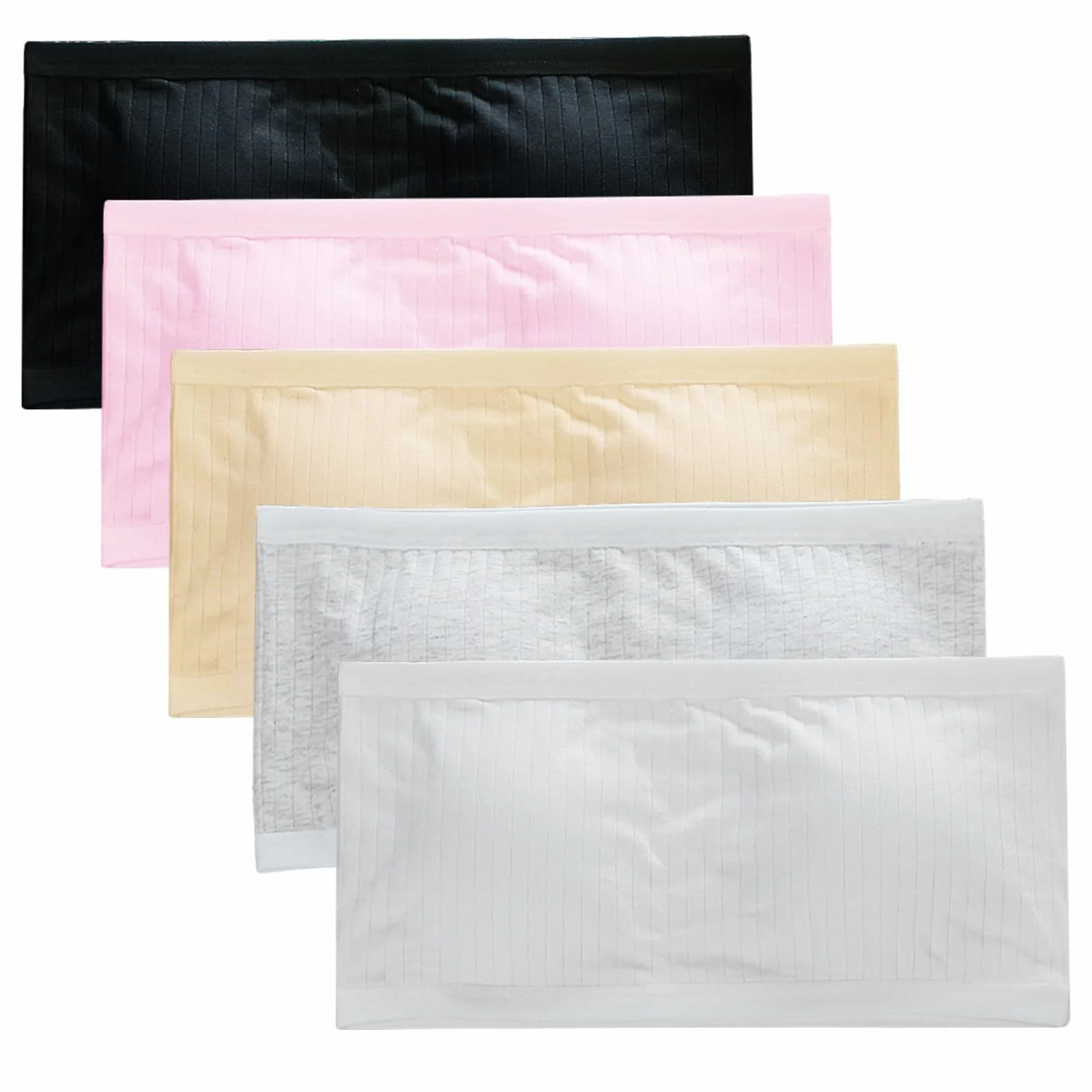 Amexo 5 Piezas Sujetador para Niñas Brasieres de Entrenamiento Transpirable sin Costuras con Almohadillas Extraíbles para Adolescentes 13-18 Años