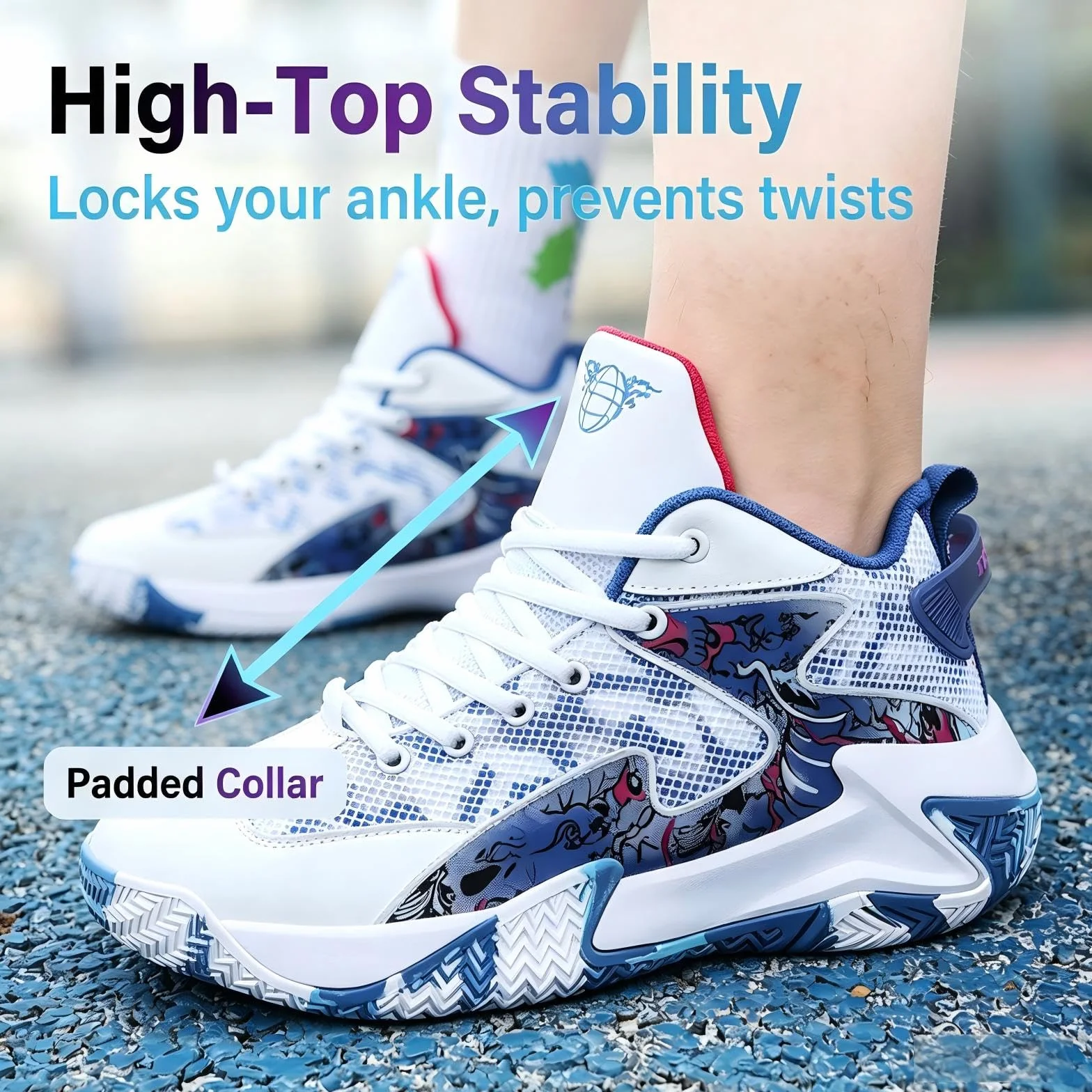 Zapatillas de Baloncesto Altas Unisex con Protección de Tobillo Antideslizantes Respirables Tallas 37-46 EU