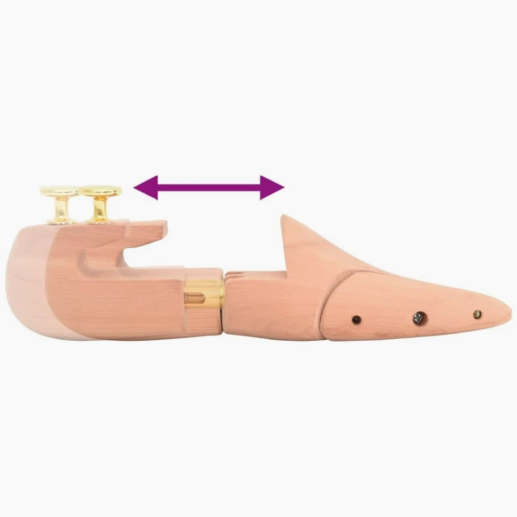 Horma de zapatos con calzador de madera maciza de cedro para la UE 40-41, moldeador de zapatos ajustable y dilatador de zapatos para hombre y mujer, proporciona estabilidad de forma, evita