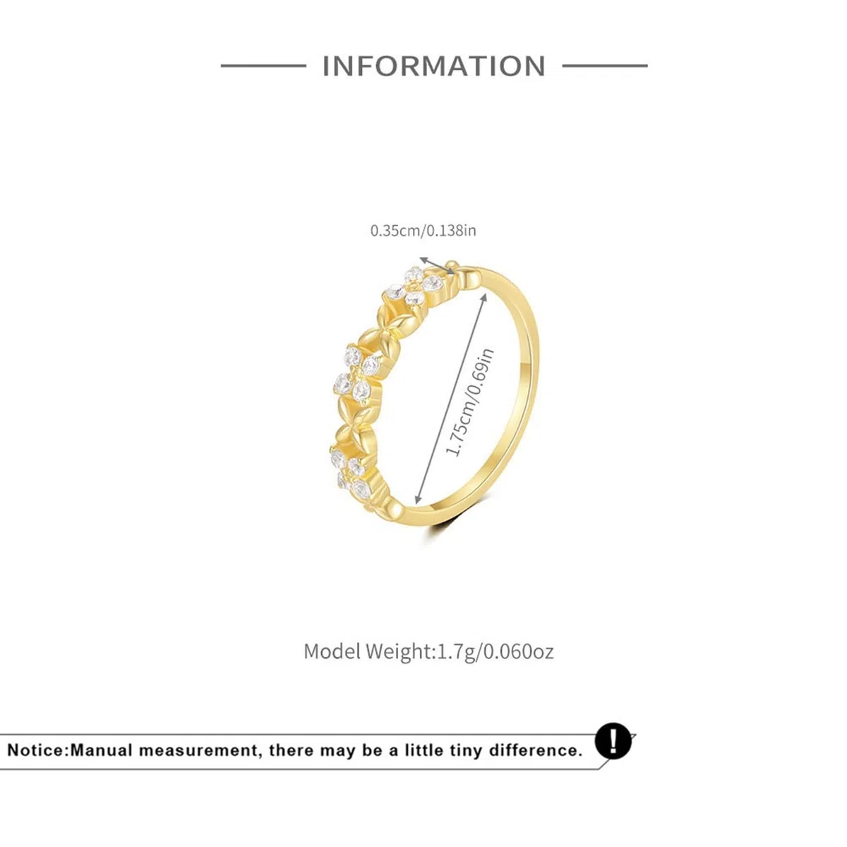 Anillo de oro amarillo de 9 K/14 K para mujer, Moissanite, piedras con incrustaciones de flores